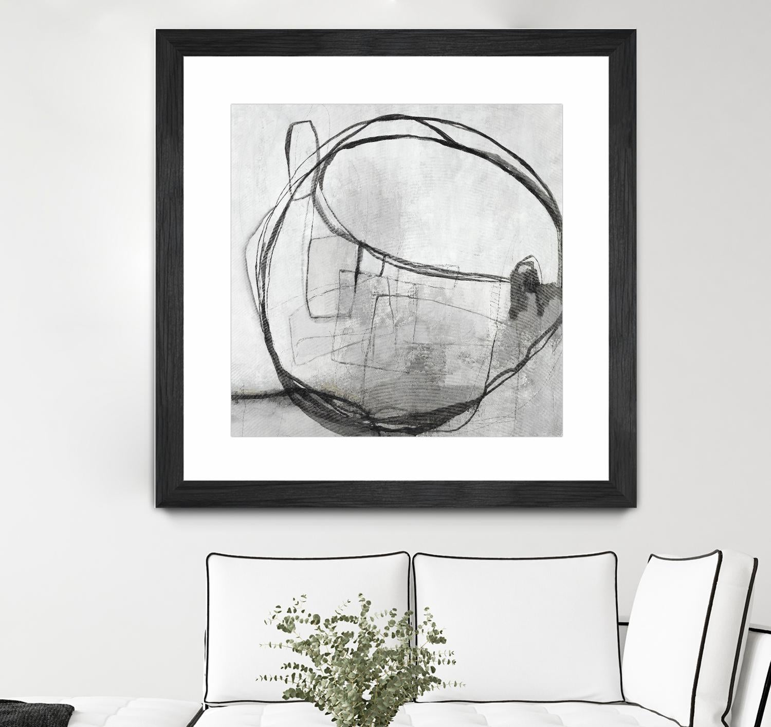 Lucent Sphere by Daleno Art on GIANT ART - black black & white circle