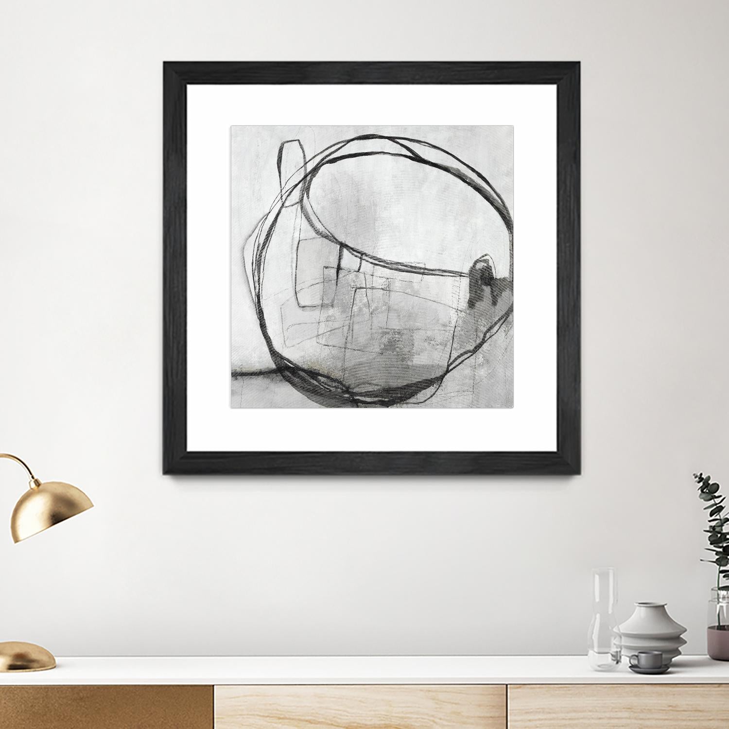 Lucent Sphere by Daleno Art on GIANT ART - black black & white circle
