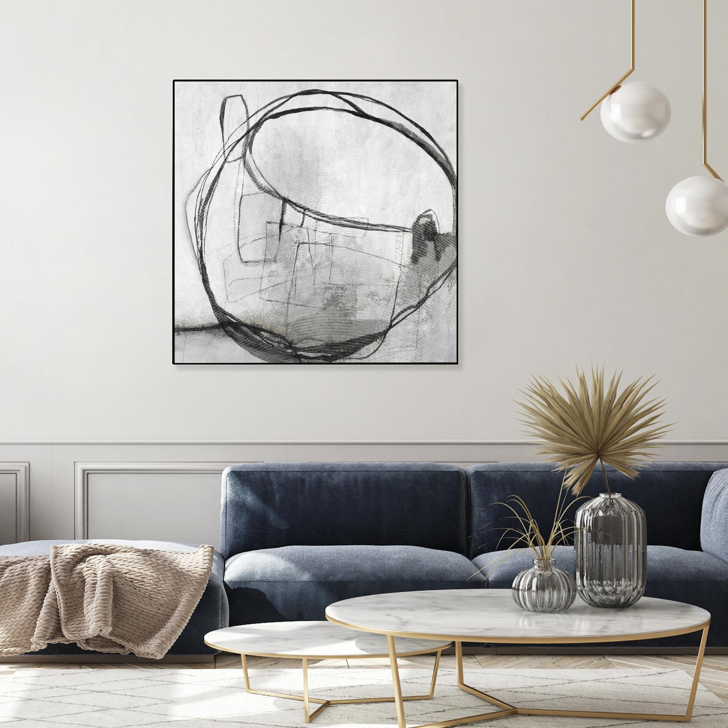 Lucent Sphere by Daleno Art on GIANT ART - black black & white circle