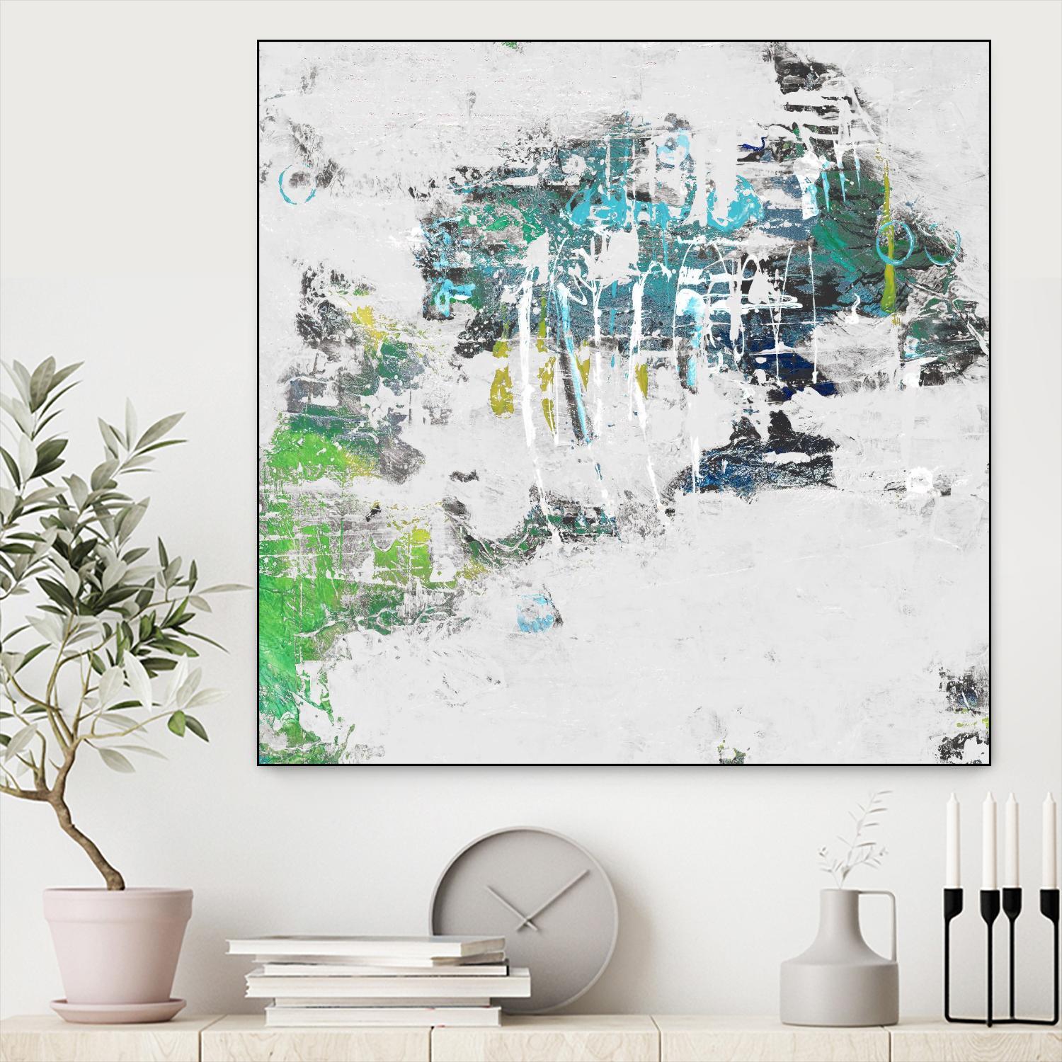 cool Kids I by Daleno Art on GIANT ART - green abstract abstrait