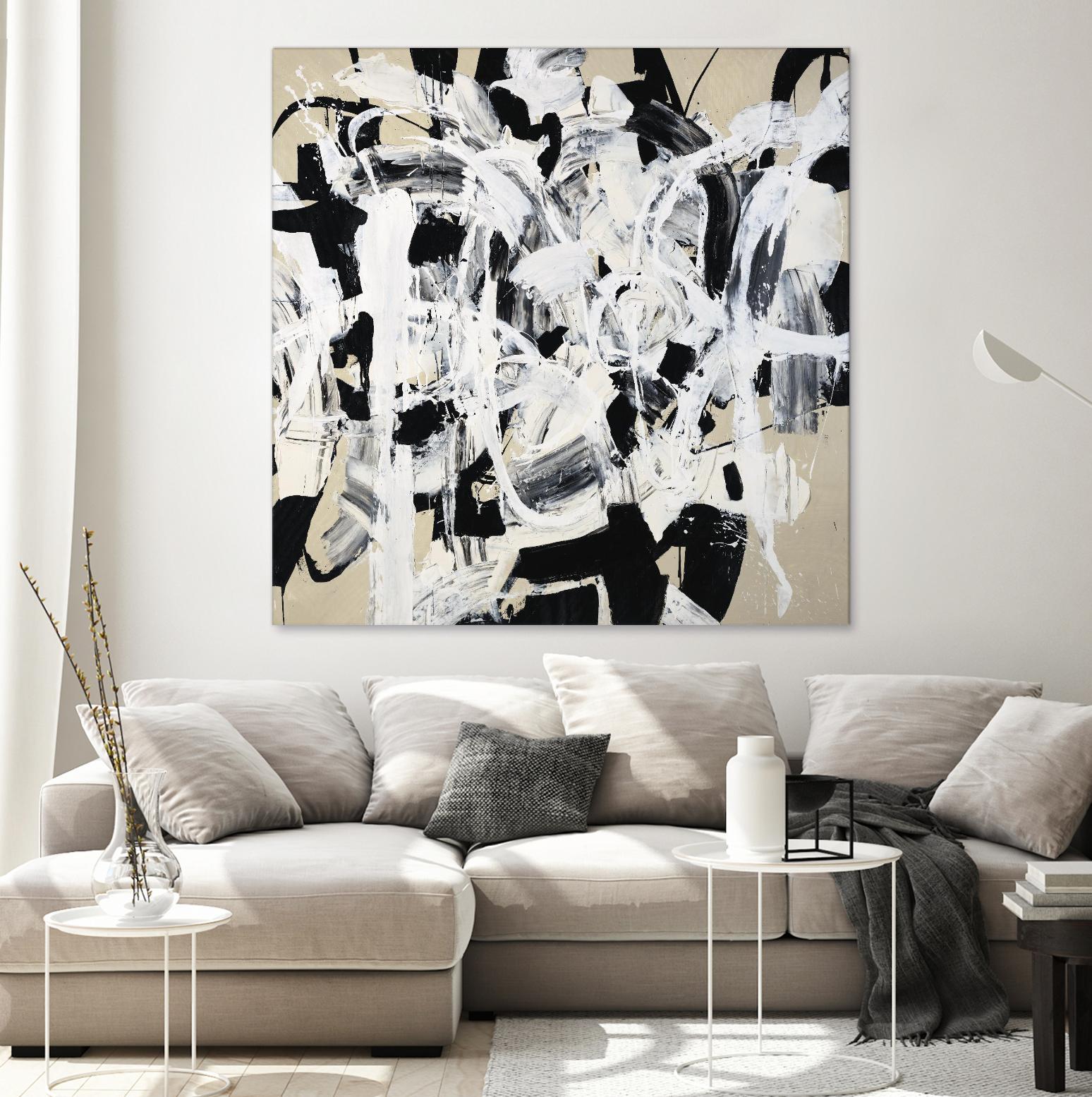 Talking out of Both Sides by Daleno Art on GIANT ART - beige abstract abstrait