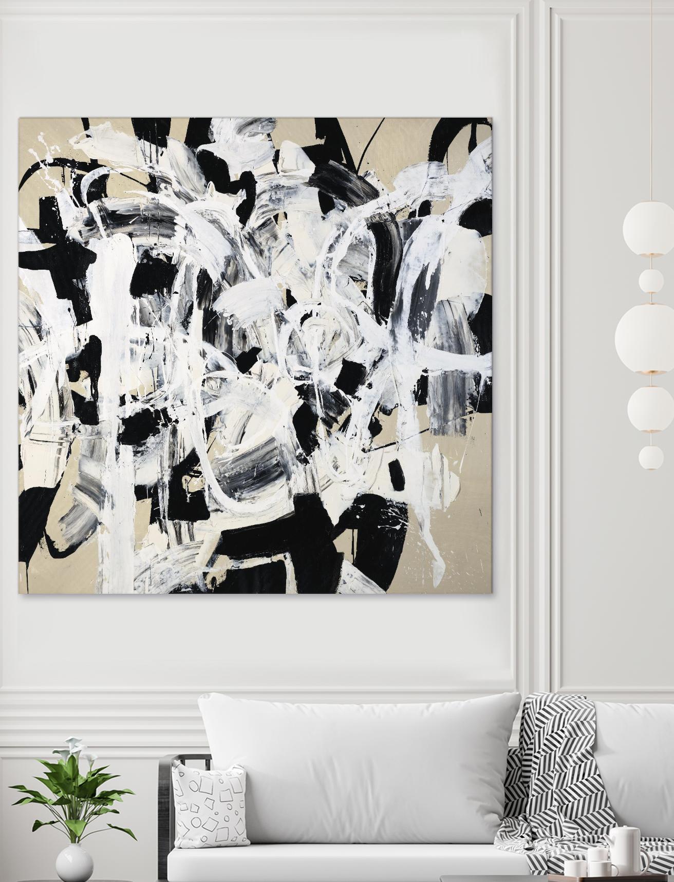 Talking out of Both Sides by Daleno Art on GIANT ART - beige abstract abstrait