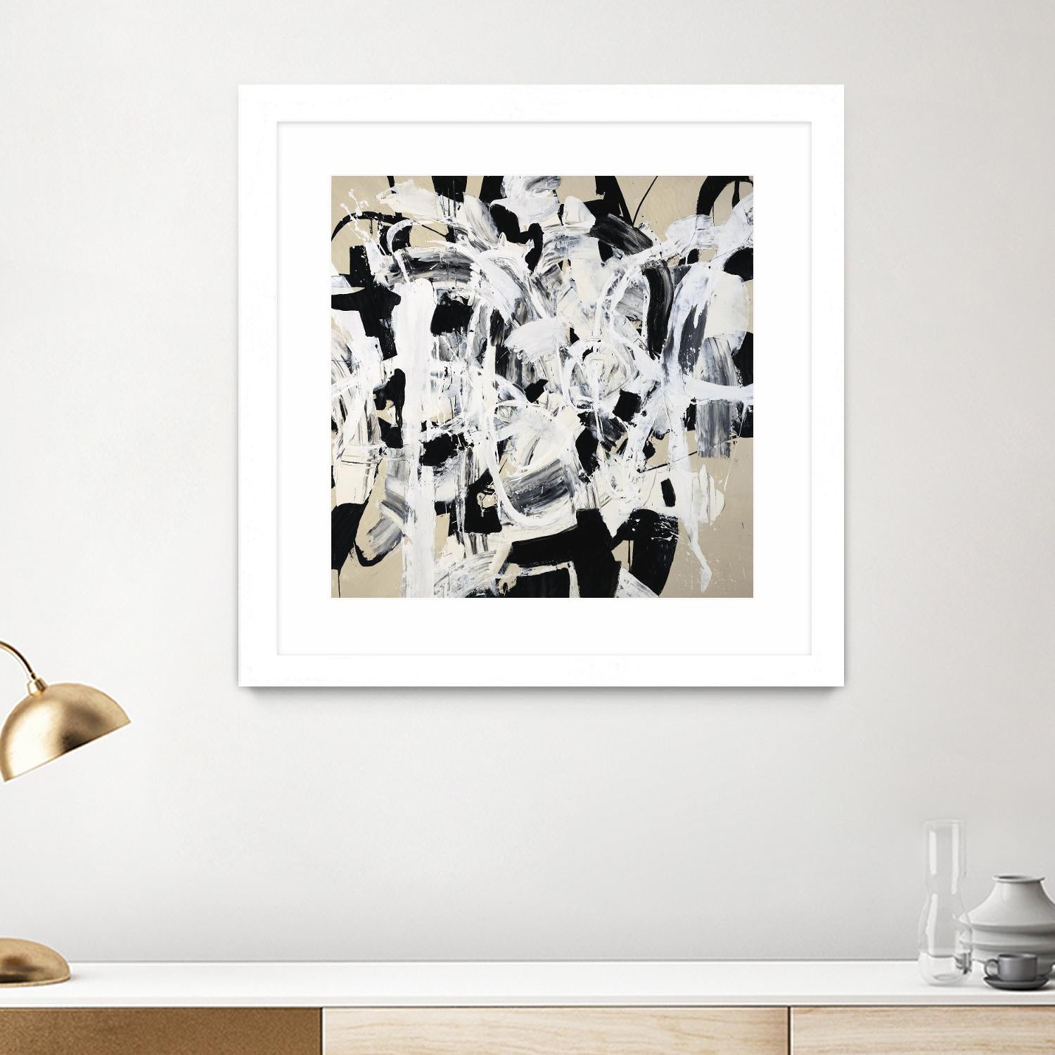 Talking out of Both Sides by Daleno Art on GIANT ART - beige abstract abstrait