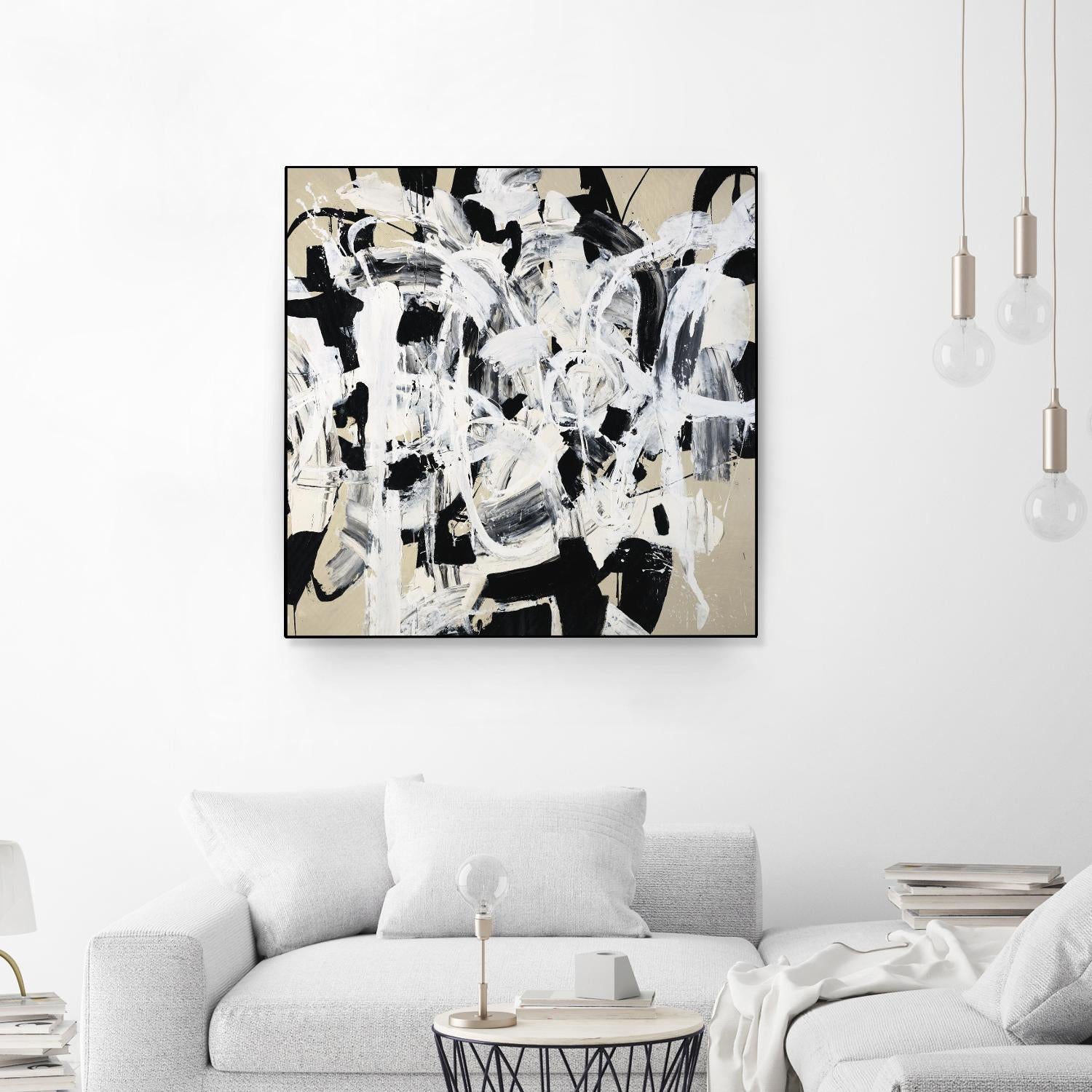 Talking out of Both Sides by Daleno Art on GIANT ART - beige abstract abstrait