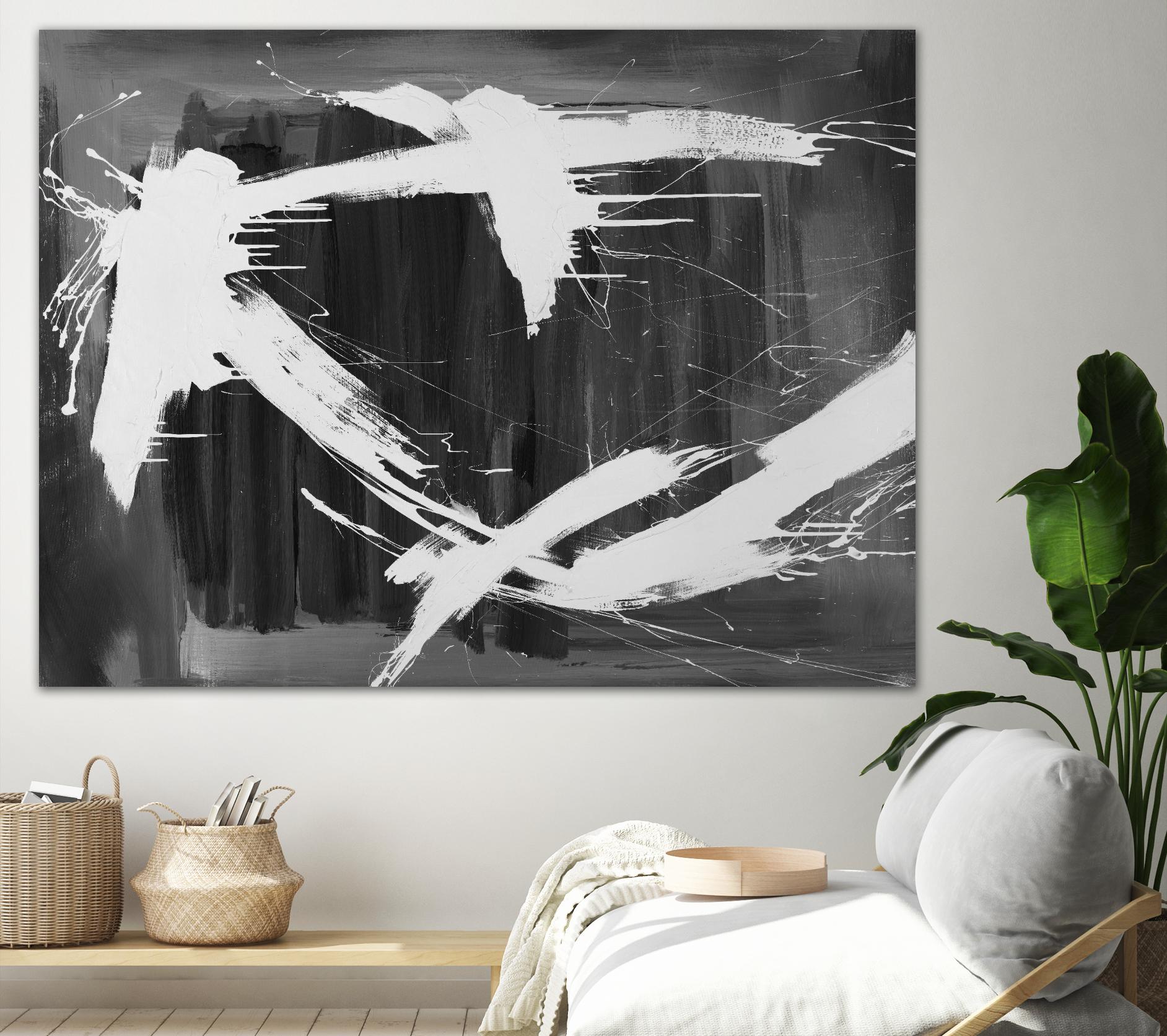 Stun Gun by Daleno Art on GIANT ART - grey black & white abstract