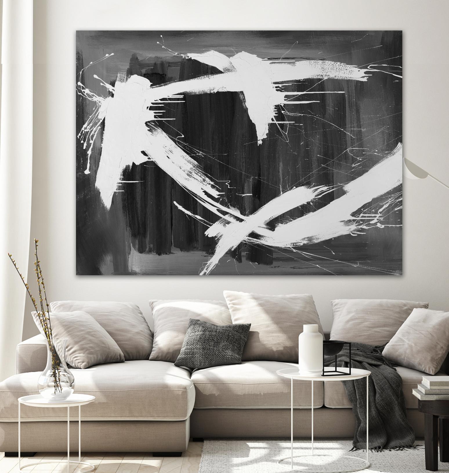 Stun Gun by Daleno Art on GIANT ART - grey black & white abstract