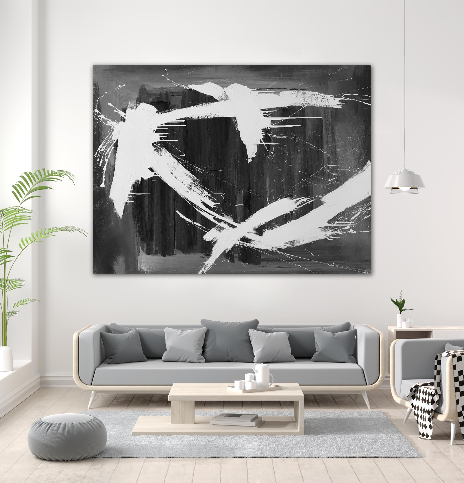Stun Gun by Daleno Art on GIANT ART - grey black & white abstract