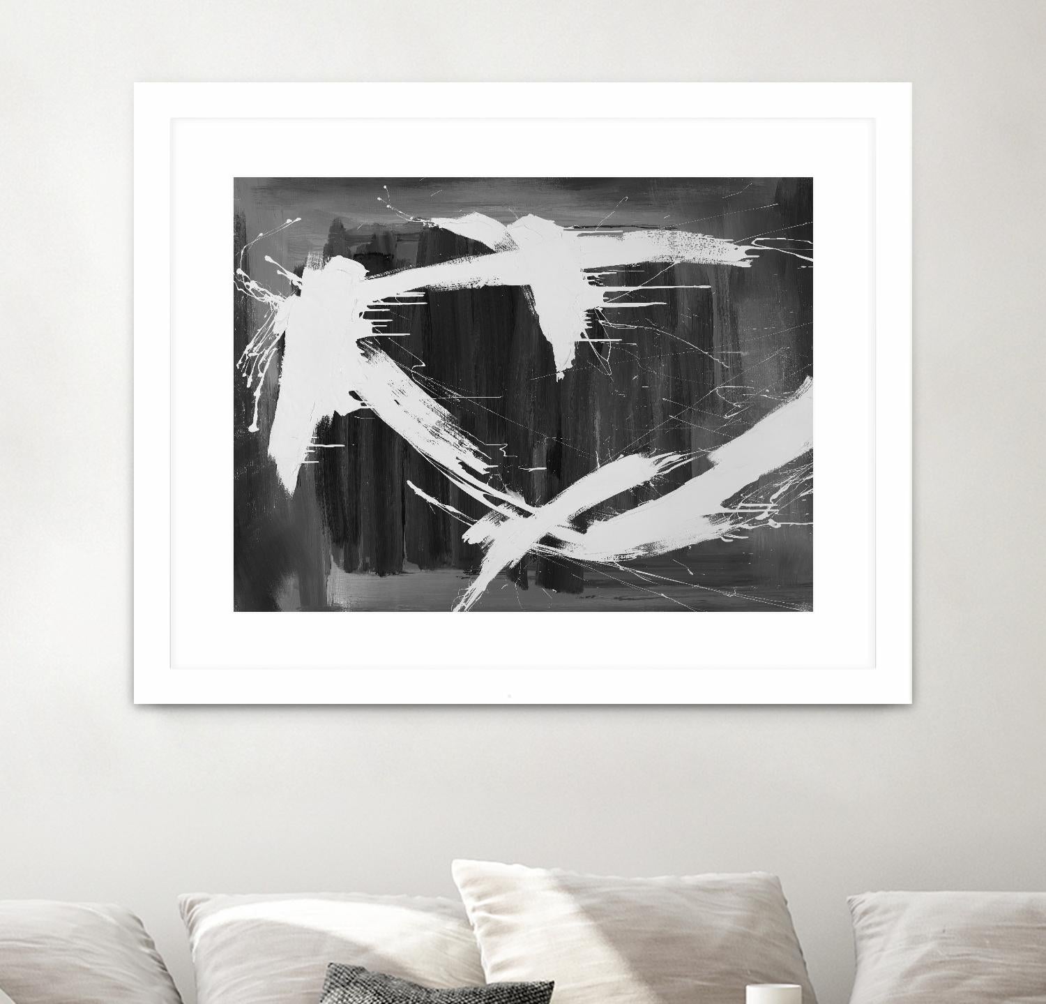 Stun Gun by Daleno Art on GIANT ART - grey black & white abstract