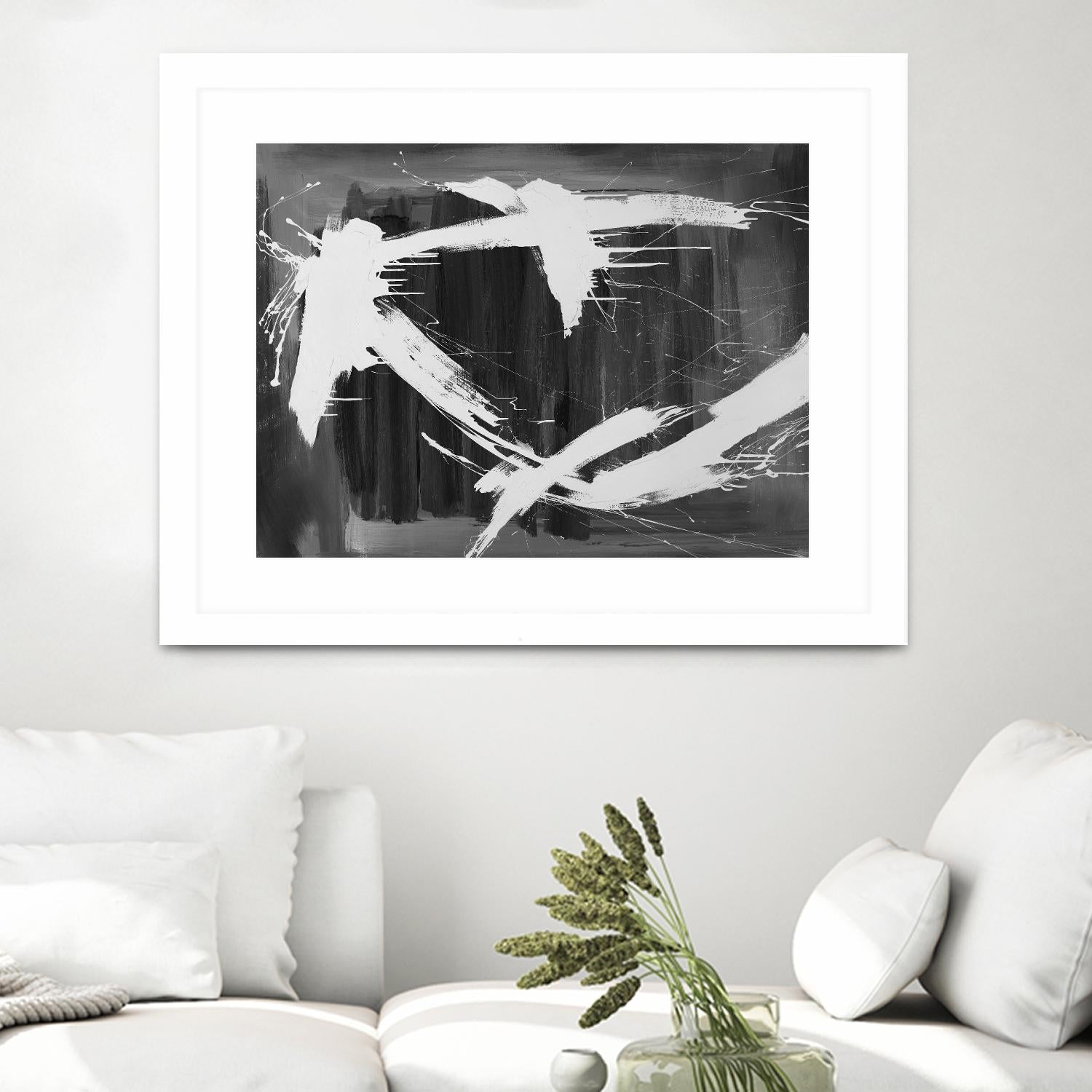 Stun Gun by Daleno Art on GIANT ART - grey black & white abstract