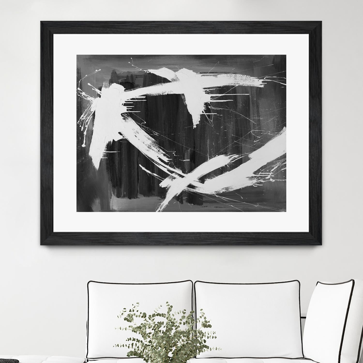 Stun Gun by Daleno Art on GIANT ART - grey black & white abstract