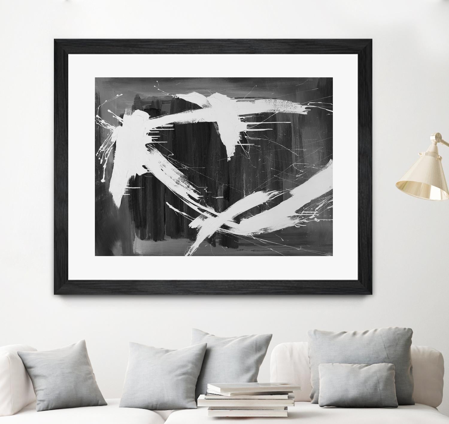 Stun Gun by Daleno Art on GIANT ART - grey black & white abstract