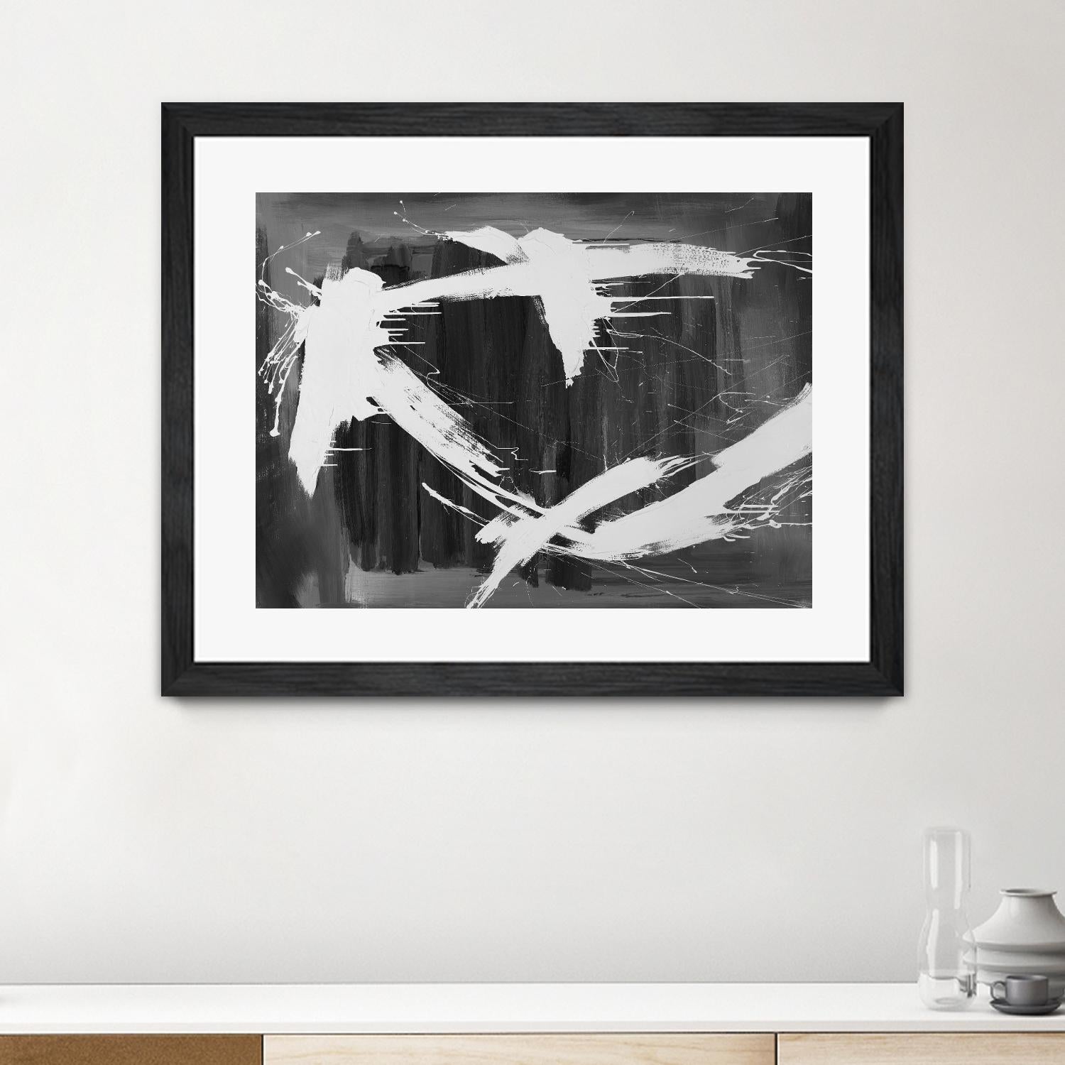 Stun Gun by Daleno Art on GIANT ART - grey black & white abstract