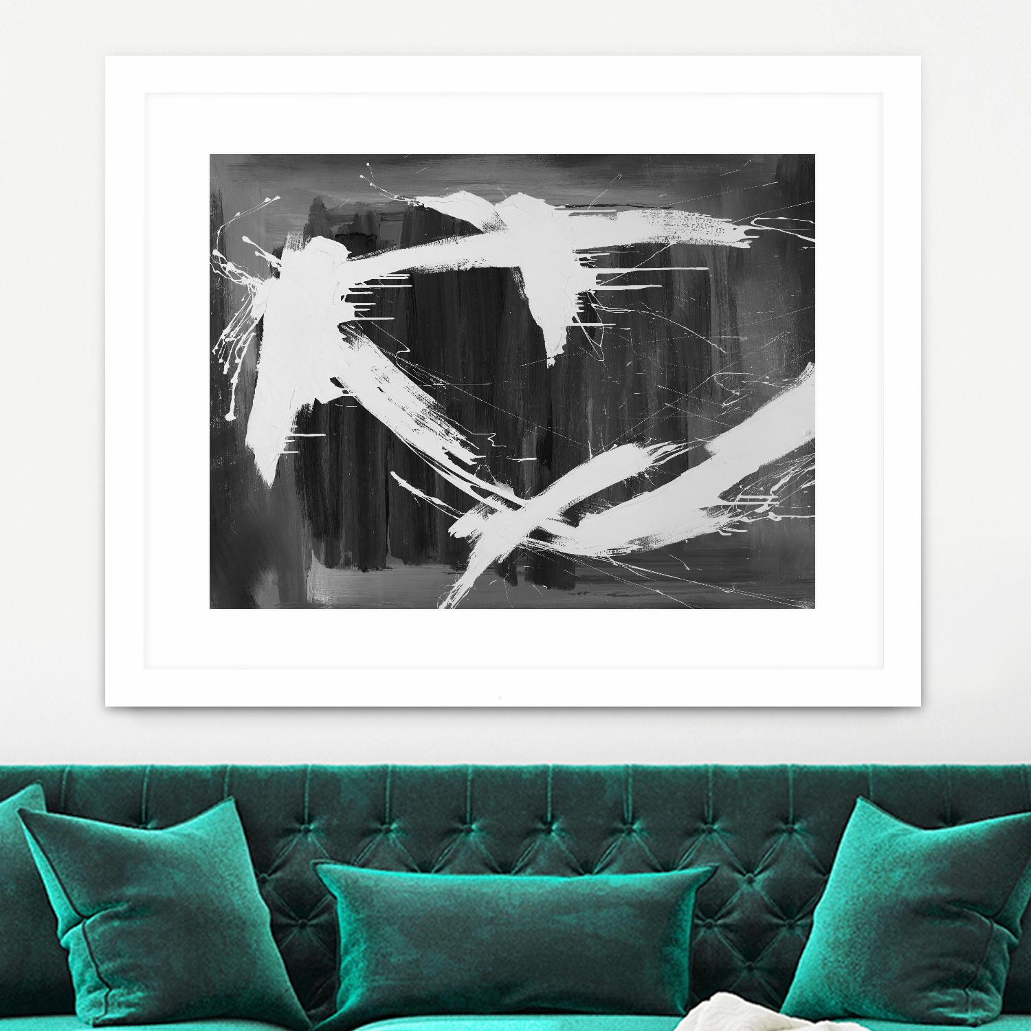 Stun Gun by Daleno Art on GIANT ART - grey black & white abstract