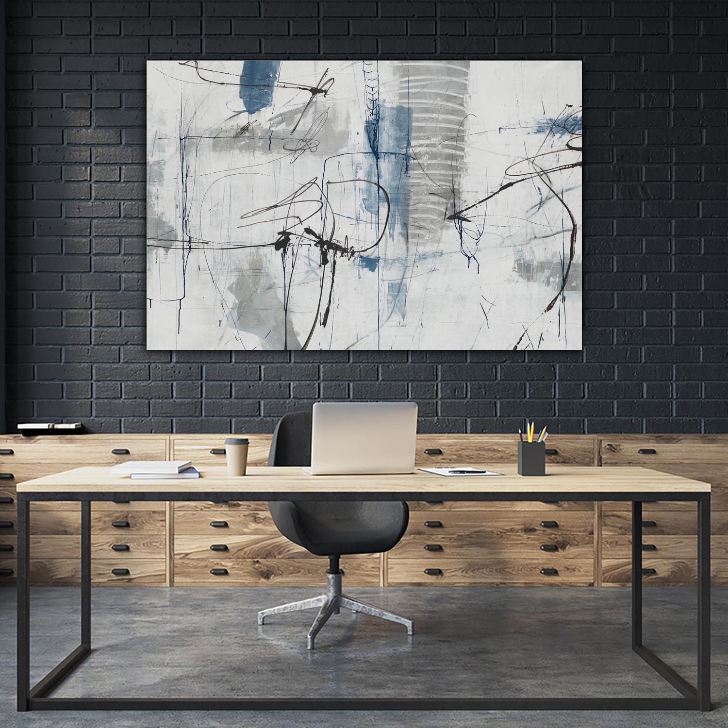 Life Outside The Bubble I by Daleno Art on GIANT ART - blue