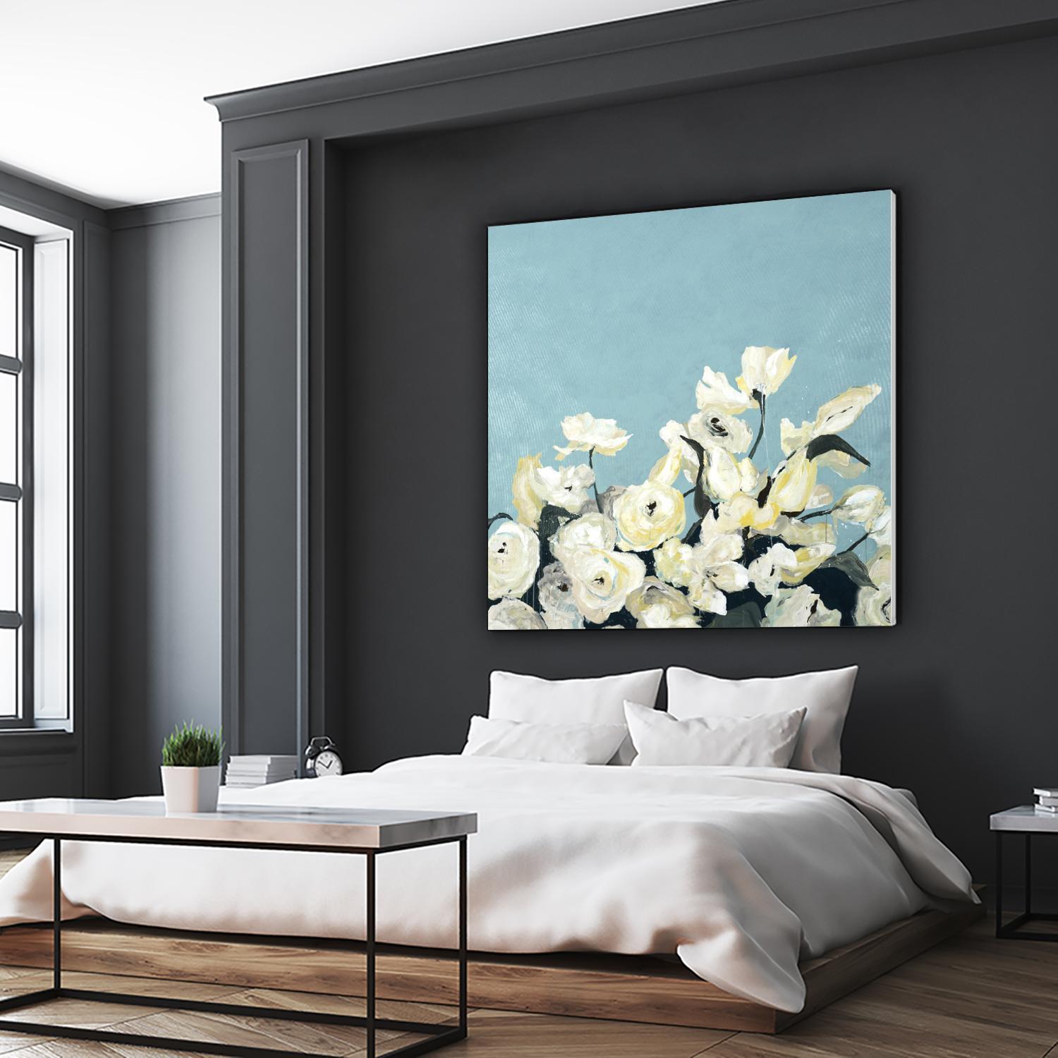 Blue Sky Blooms by Daleno Art on GIANT ART - white florals nature