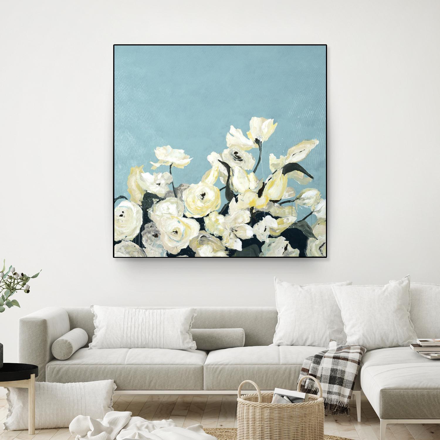 Blue Sky Blooms by Daleno Art on GIANT ART - white florals nature