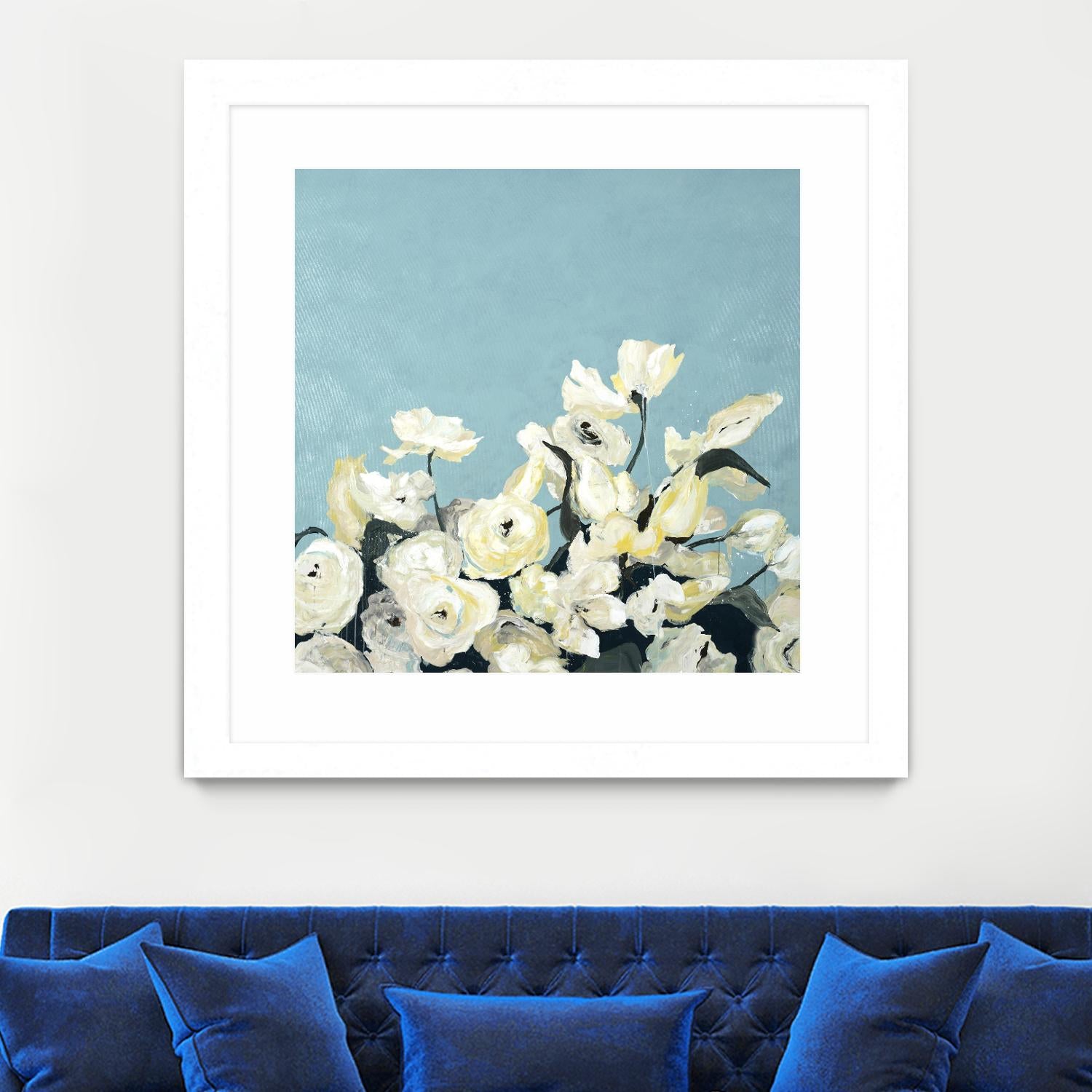 Blue Sky Blooms by Daleno Art on GIANT ART - white florals nature
