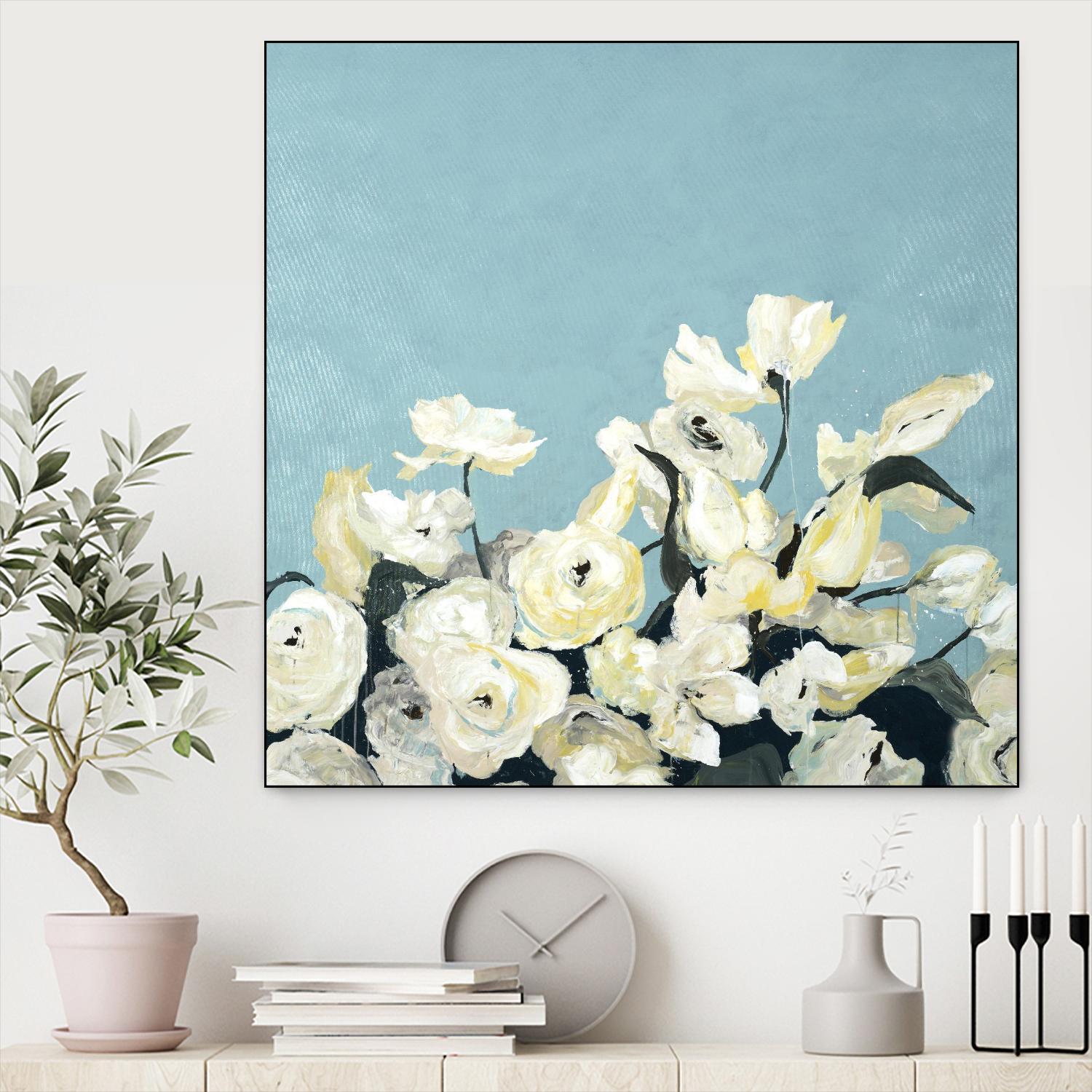 Blue Sky Blooms by Daleno Art on GIANT ART - white florals nature