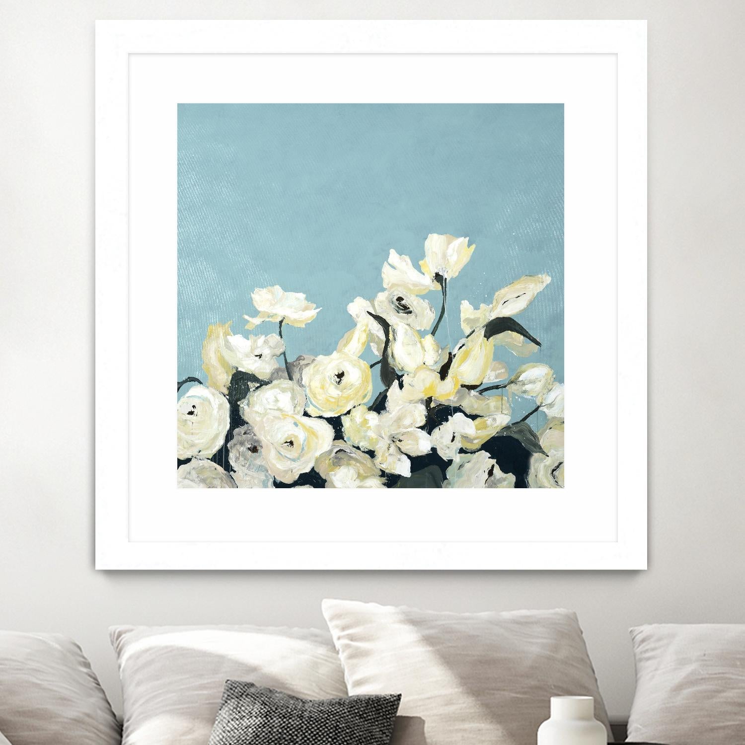 Blue Sky Blooms by Daleno Art on GIANT ART - white florals nature