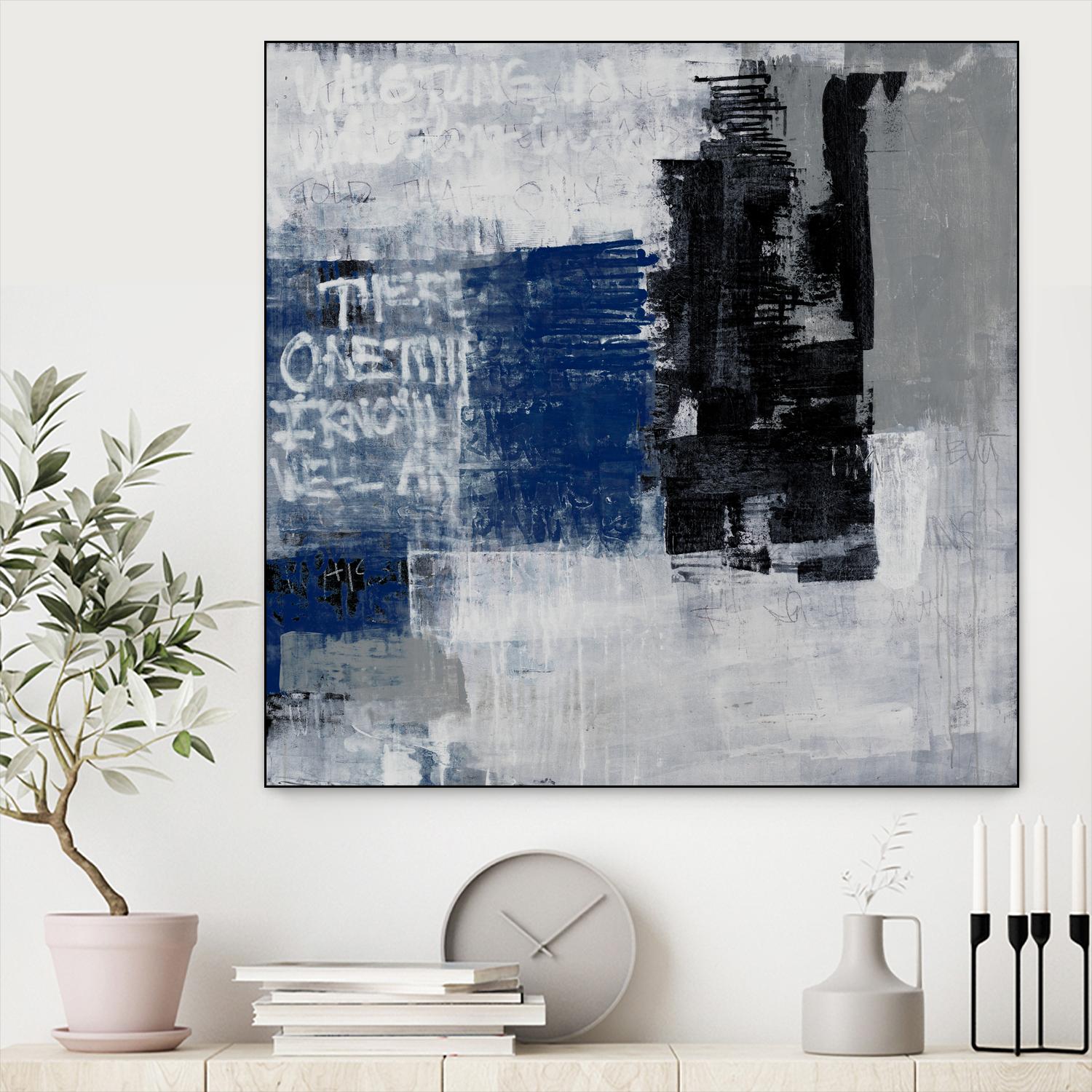 Just One TIme II by Daleno Art on GIANT ART - bleu abstract