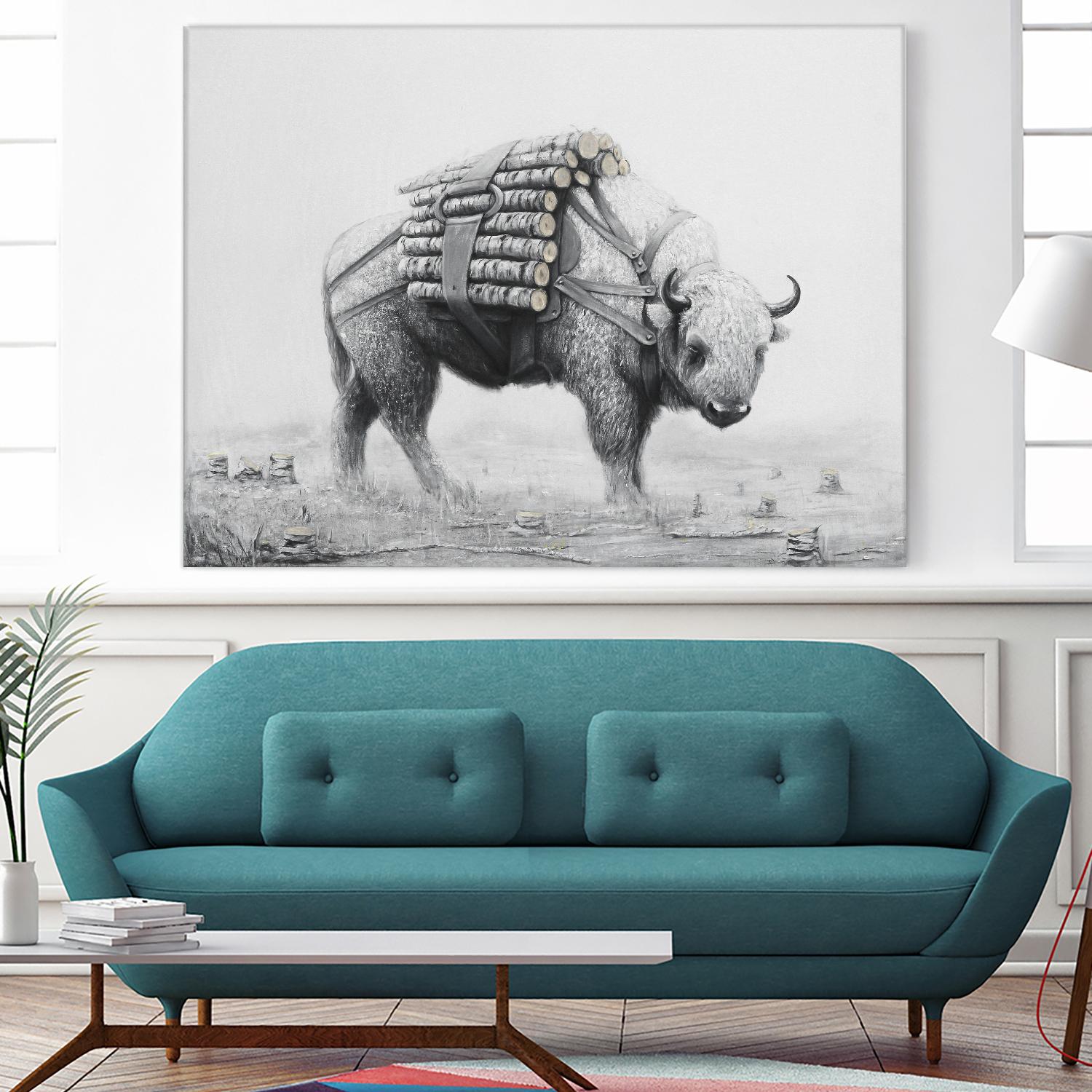 Birch Landscape by Ruben Carrasco on GIANT ART - black animals