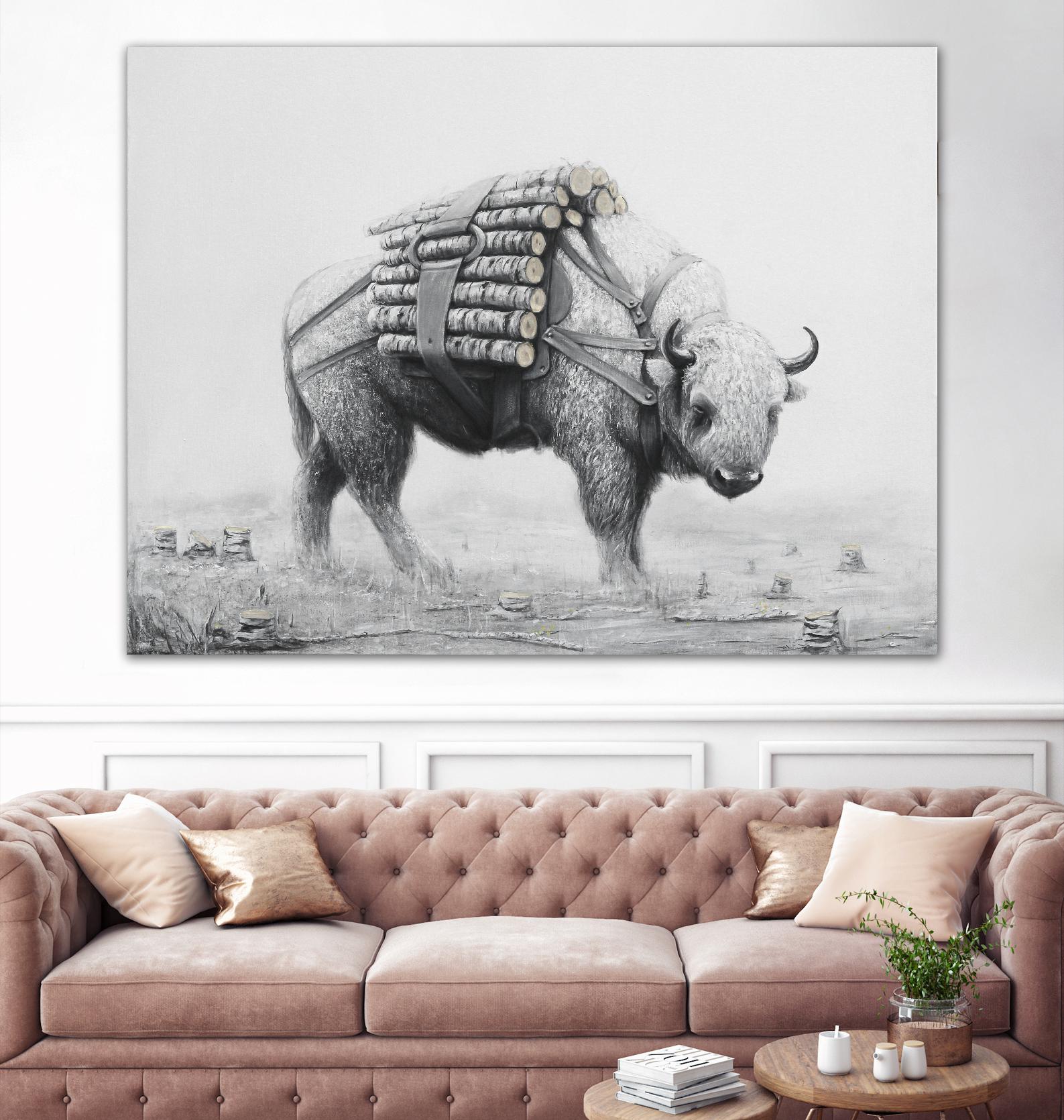 Birch Landscape by Ruben Carrasco on GIANT ART - black animals