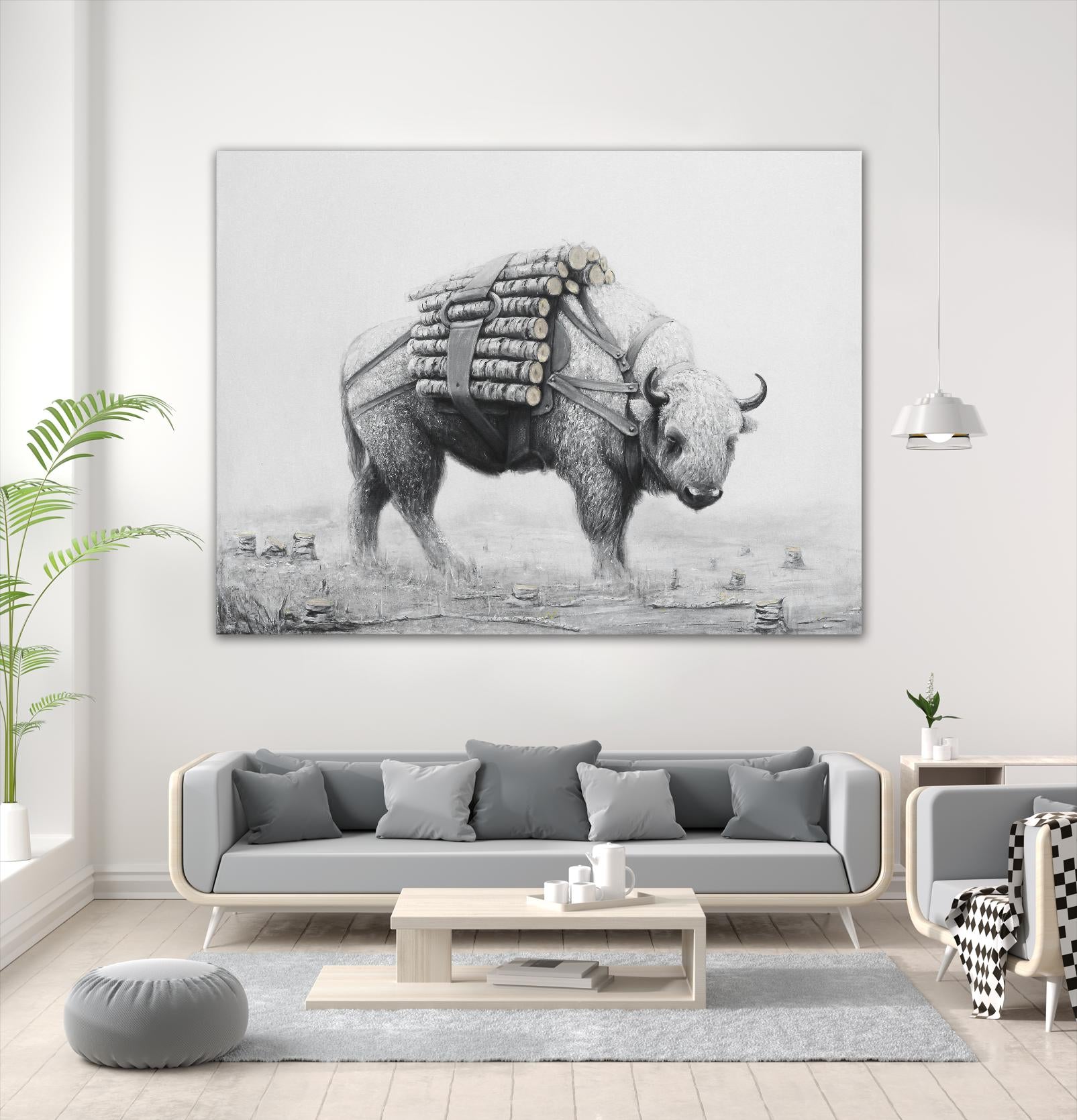 Birch Landscape by Ruben Carrasco on GIANT ART - black animals