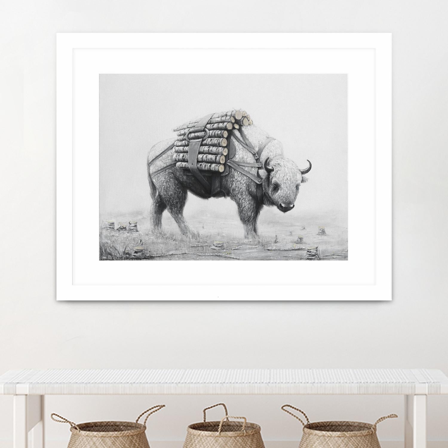 Birch Landscape by Ruben Carrasco on GIANT ART - black animals