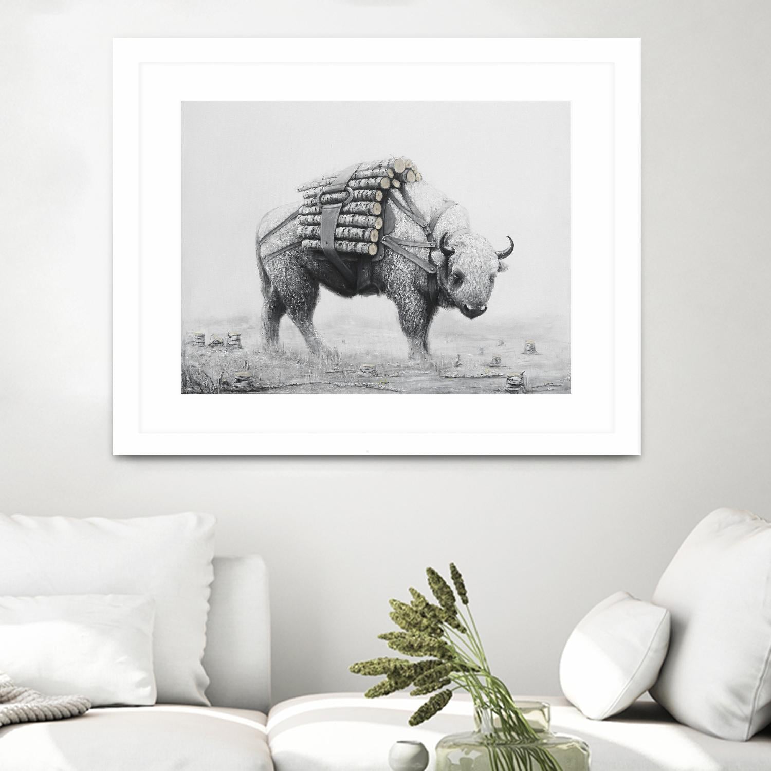 Birch Landscape by Ruben Carrasco on GIANT ART - black animals