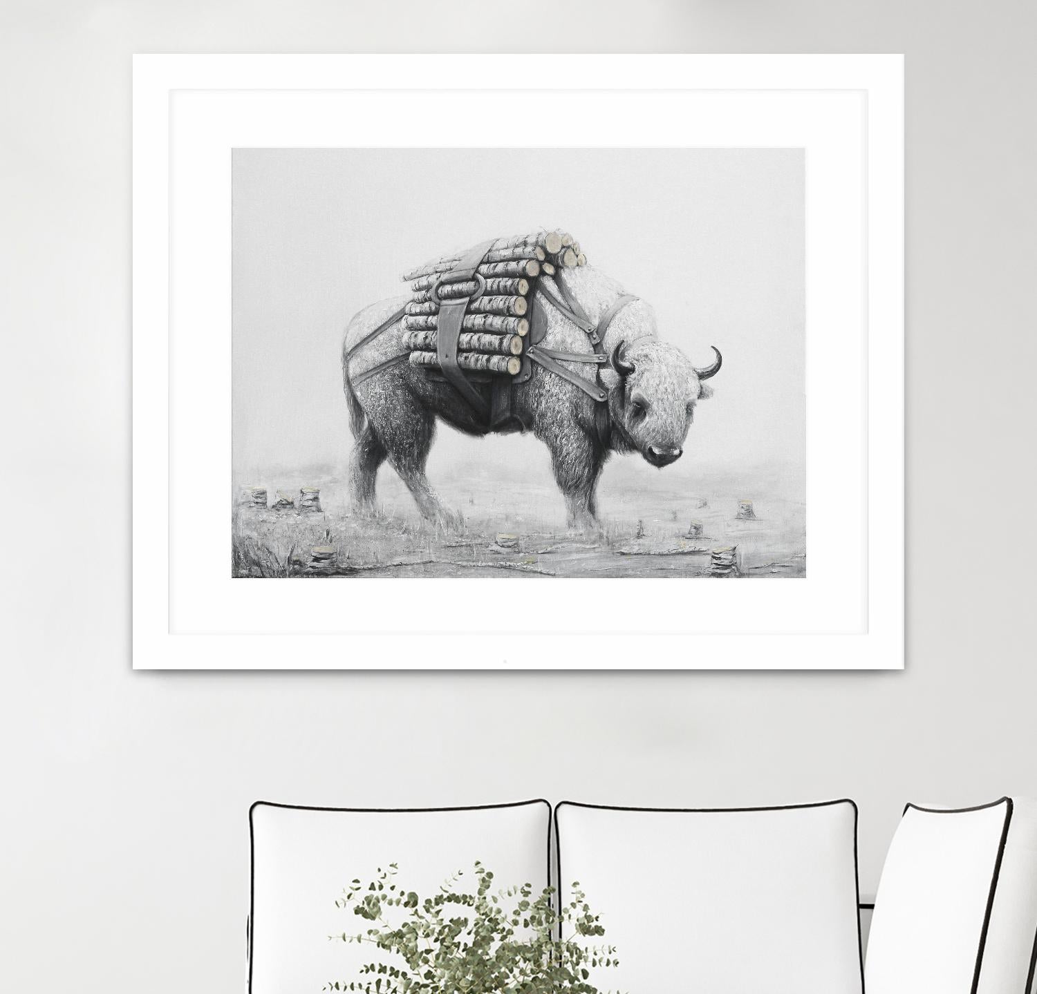 Birch Landscape by Ruben Carrasco on GIANT ART - black animals