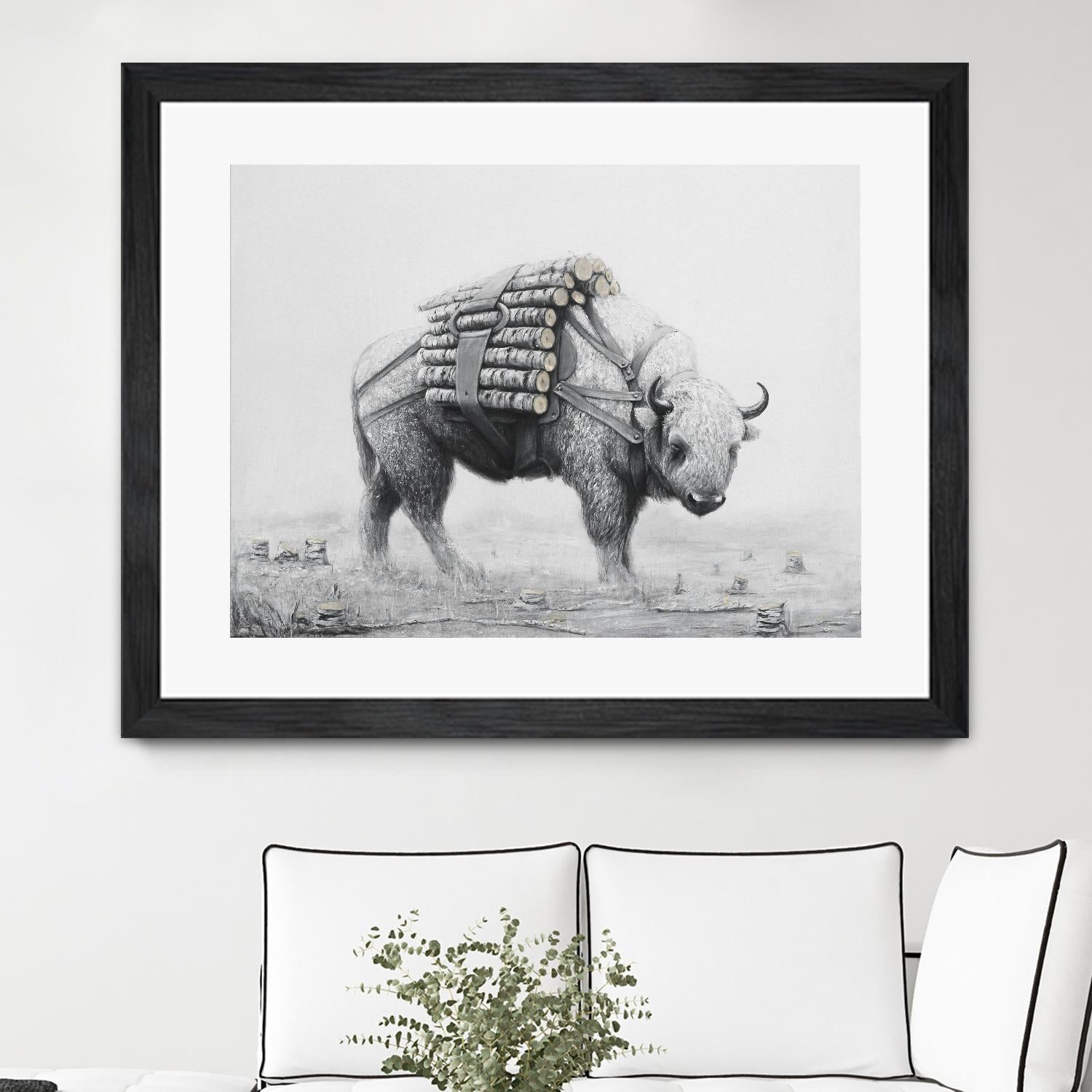 Birch Landscape by Ruben Carrasco on GIANT ART - black animals