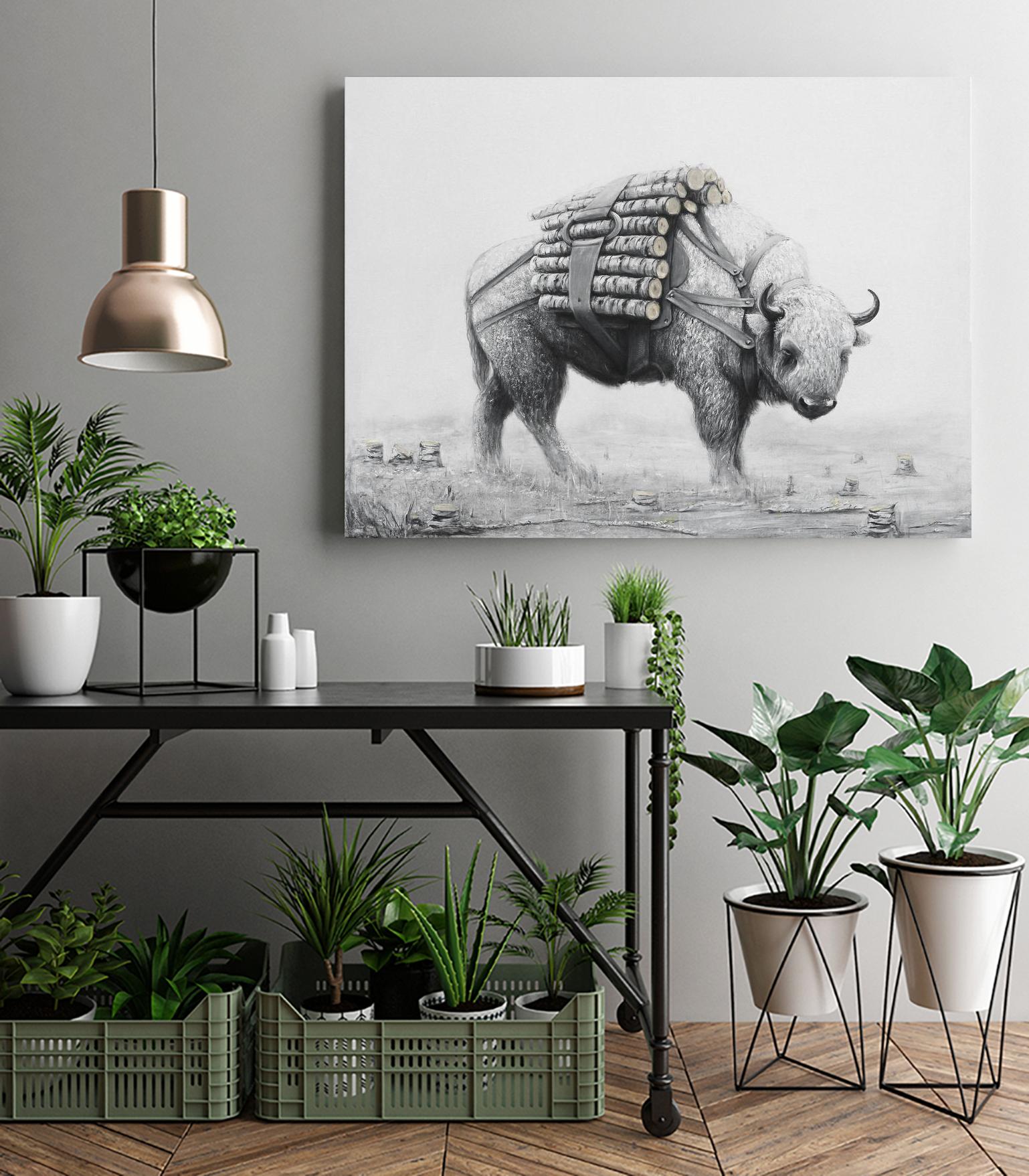 Birch Landscape by Ruben Carrasco on GIANT ART - black animals