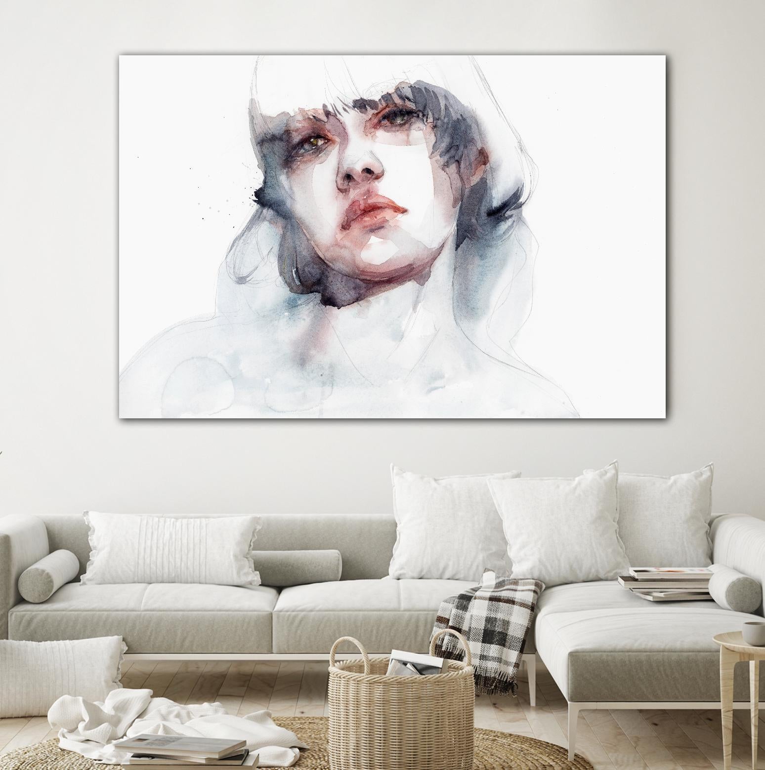 Marmo by Agnes Cecile on GIANT ART - pink watercolour lips