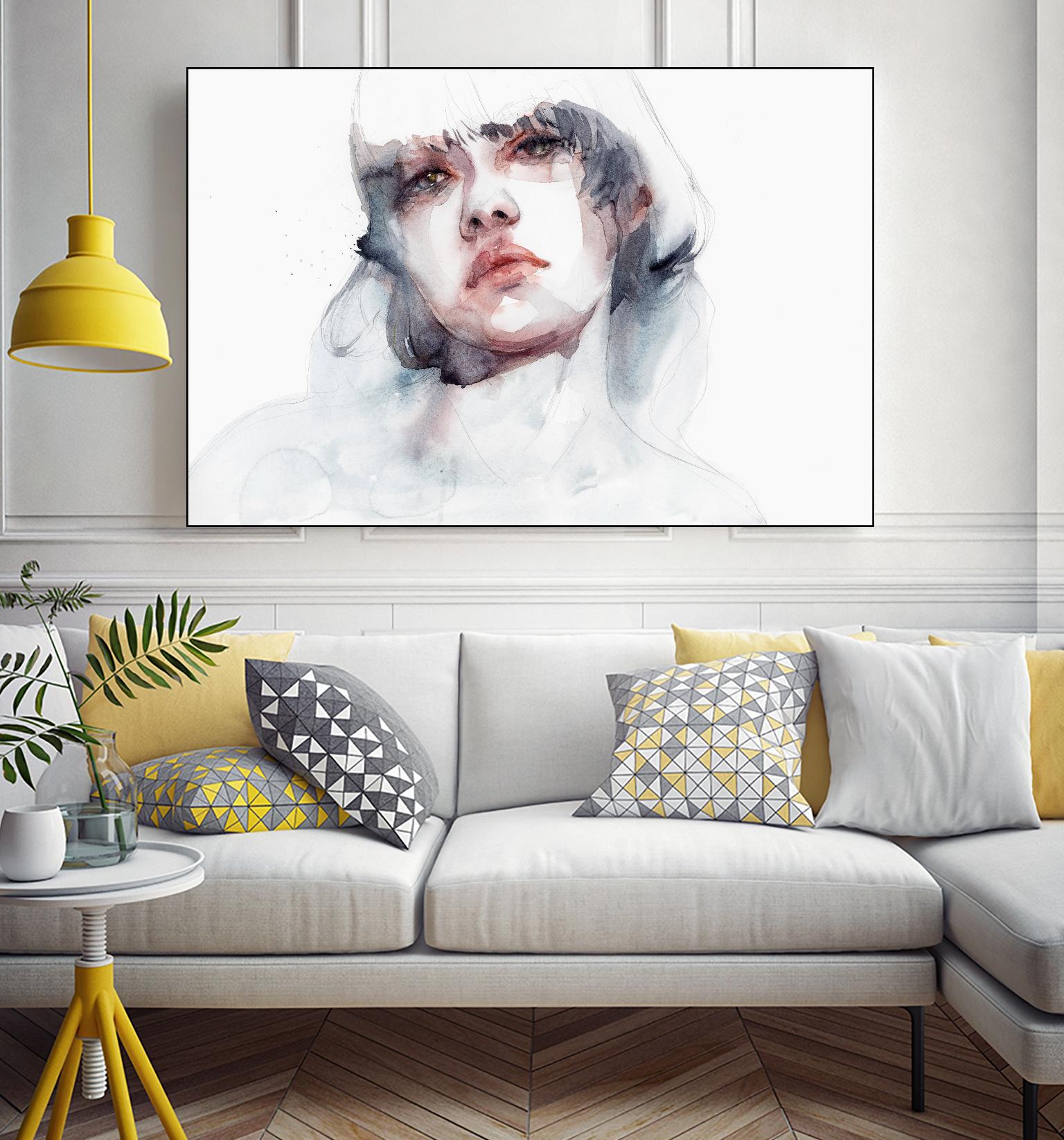 Marmo by Agnes Cecile on GIANT ART - pink watercolour lips