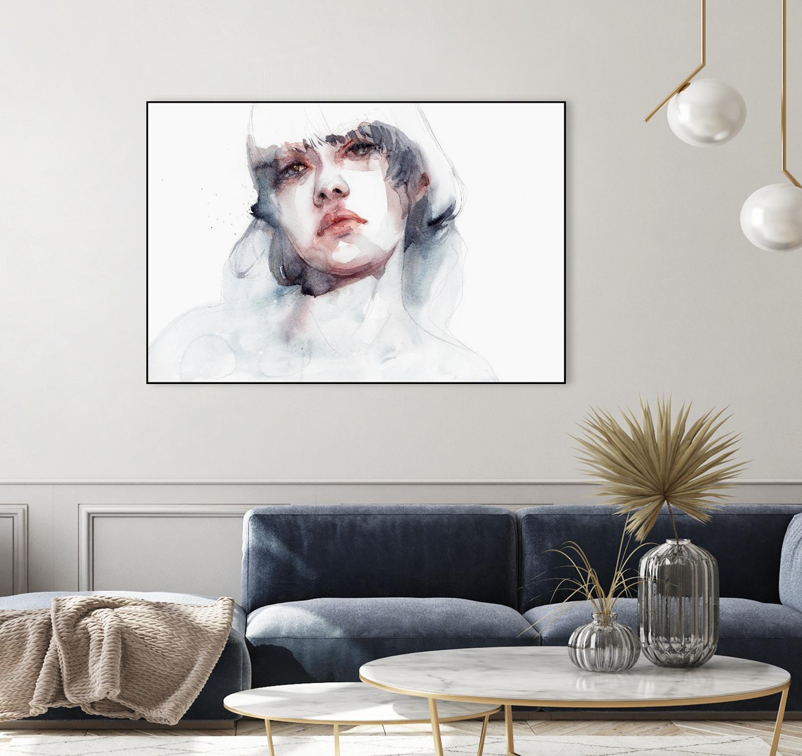Marmo by Agnes Cecile on GIANT ART - pink watercolour lips