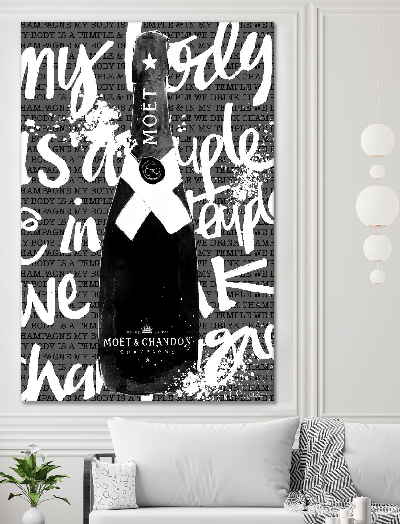 Monochrome Moet Chandon by Mercedes Lopez Charro on GIANT ART