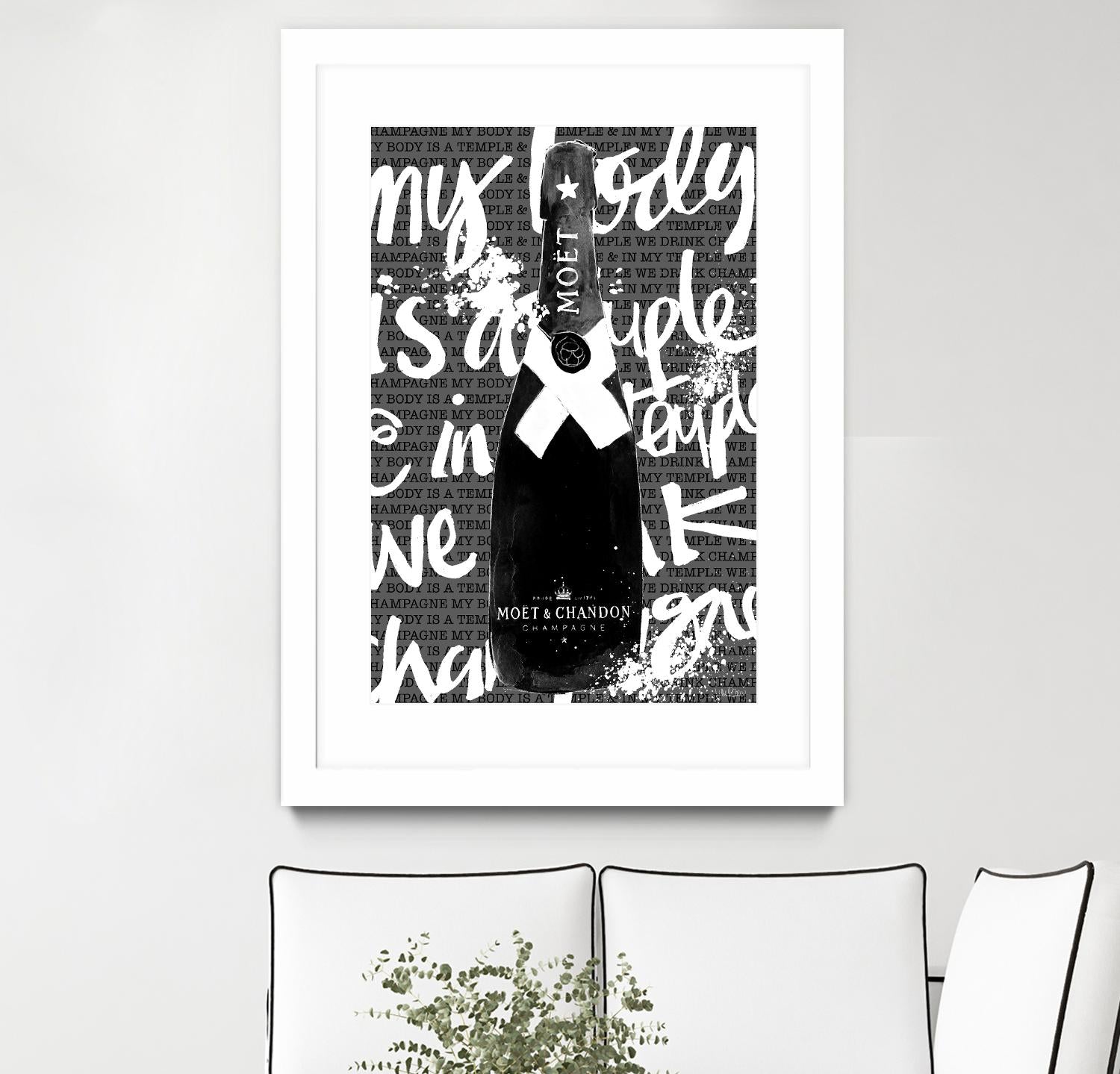 Monochrome Moet Chandon by Mercedes Lopez Charro on GIANT ART