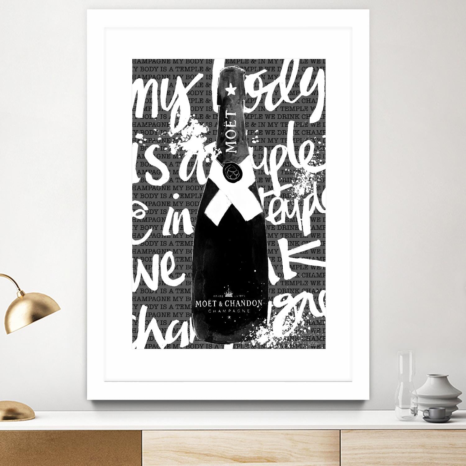 Monochrome Moet Chandon by Mercedes Lopez Charro on GIANT ART