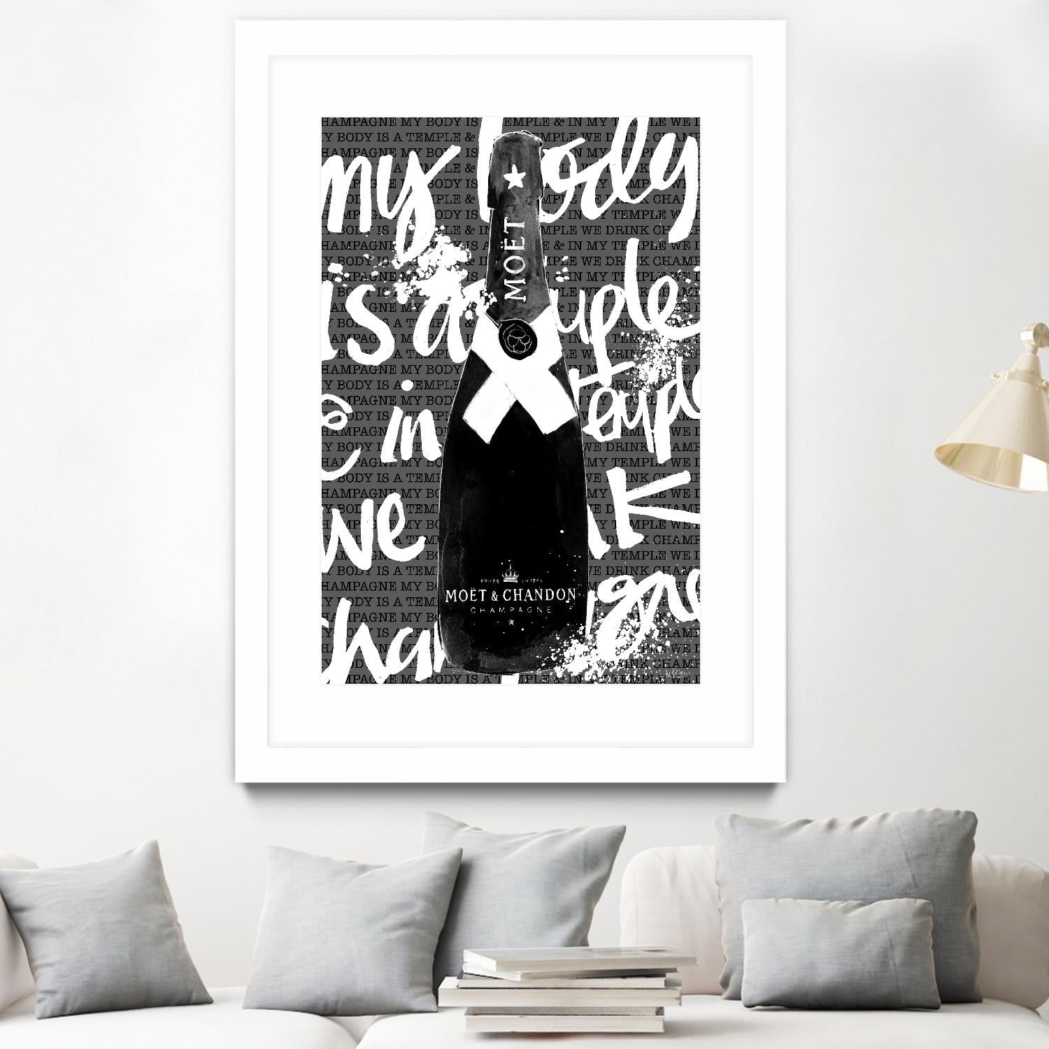 Monochrome Moet Chandon by Mercedes Lopez Charro on GIANT ART