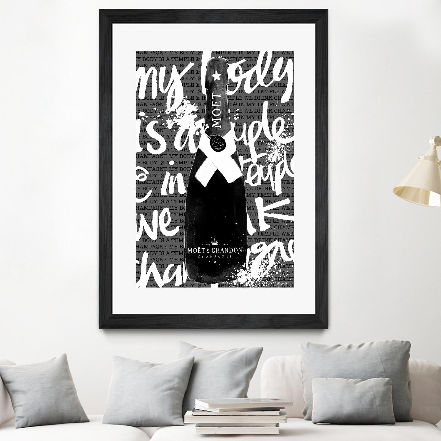 Monochrome Moet Chandon by Mercedes Lopez Charro on GIANT ART