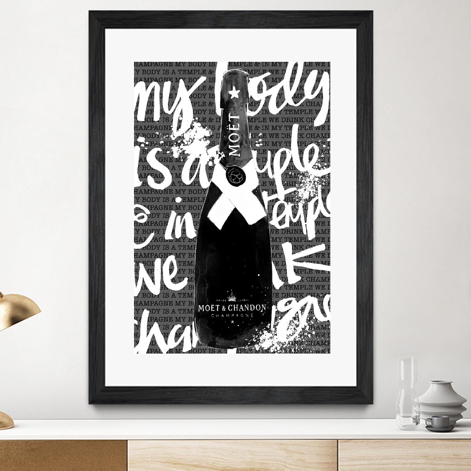 Monochrome Moet Chandon by Mercedes Lopez Charro on GIANT ART