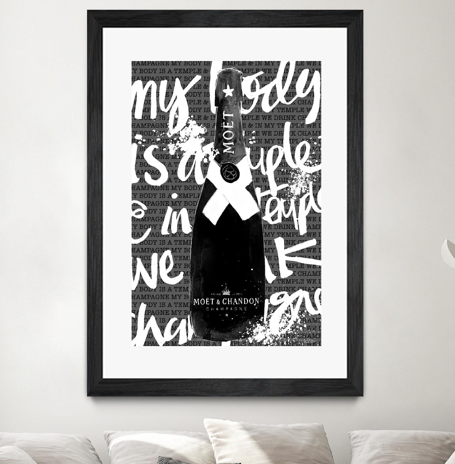 Monochrome Moet Chandon by Mercedes Lopez Charro on GIANT ART