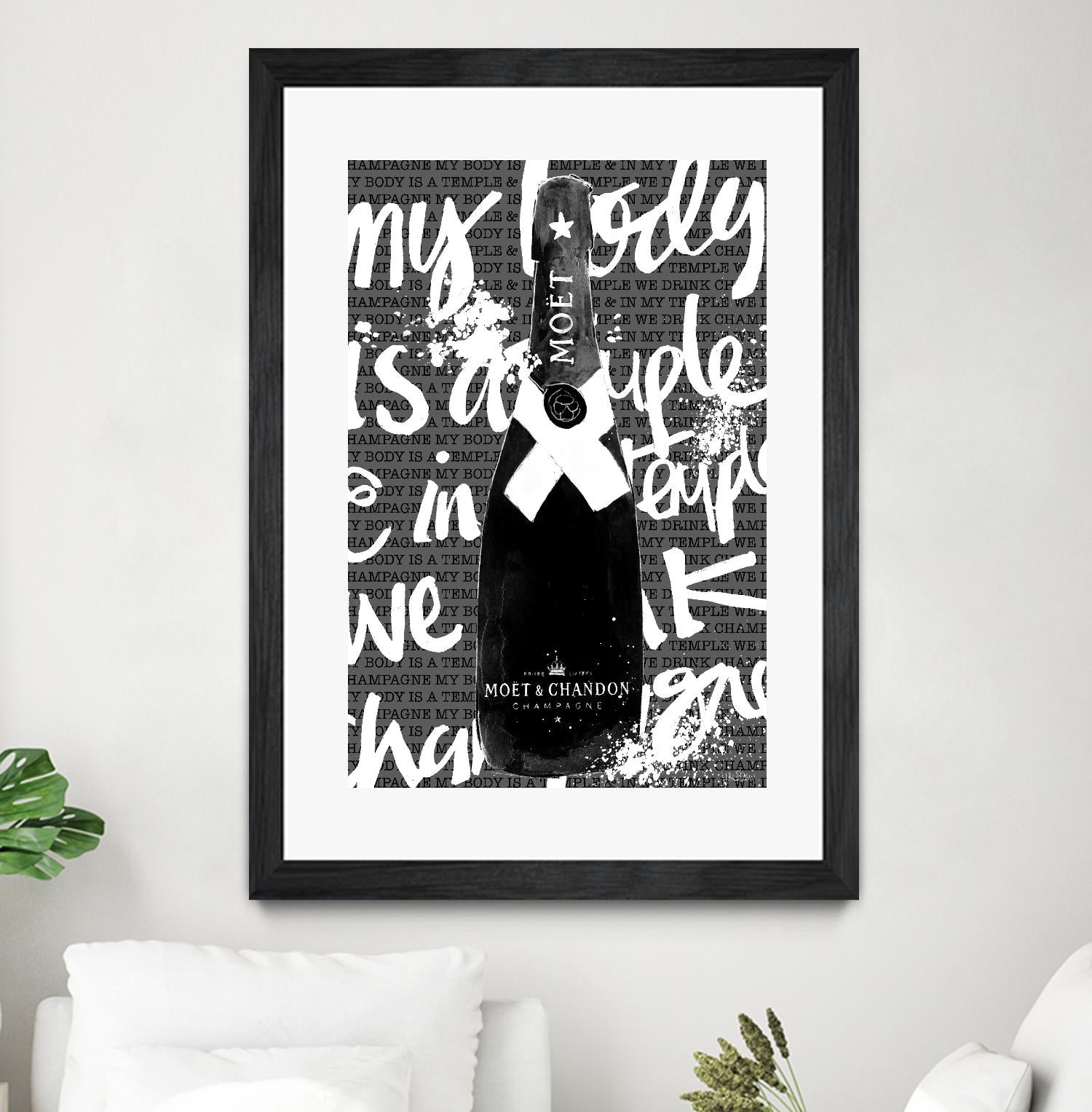 Monochrome Moet Chandon by Mercedes Lopez Charro on GIANT ART