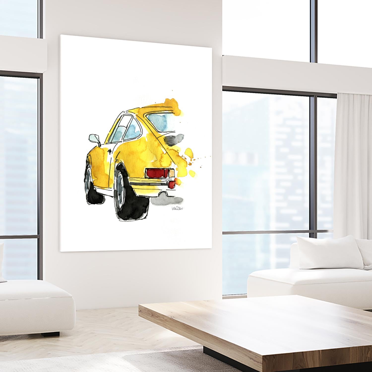 Yellow 911 by Mercedes Lopez Charro on GIANT ART