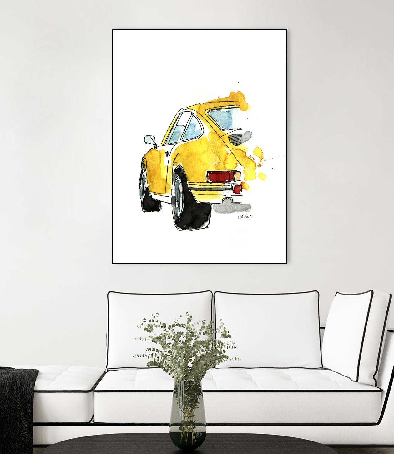 Yellow 911 by Mercedes Lopez Charro on GIANT ART
