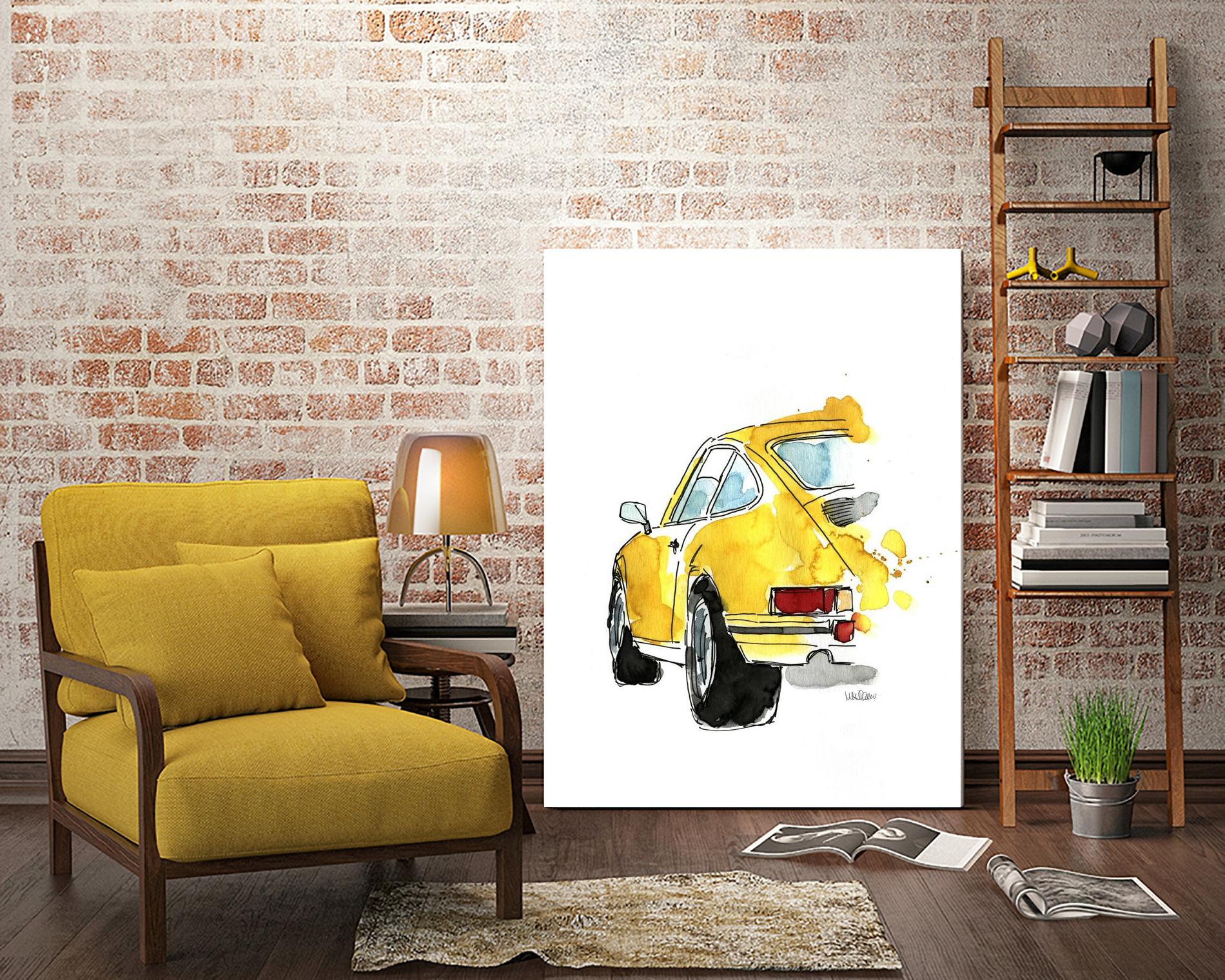 Yellow 911 by Mercedes Lopez Charro on GIANT ART