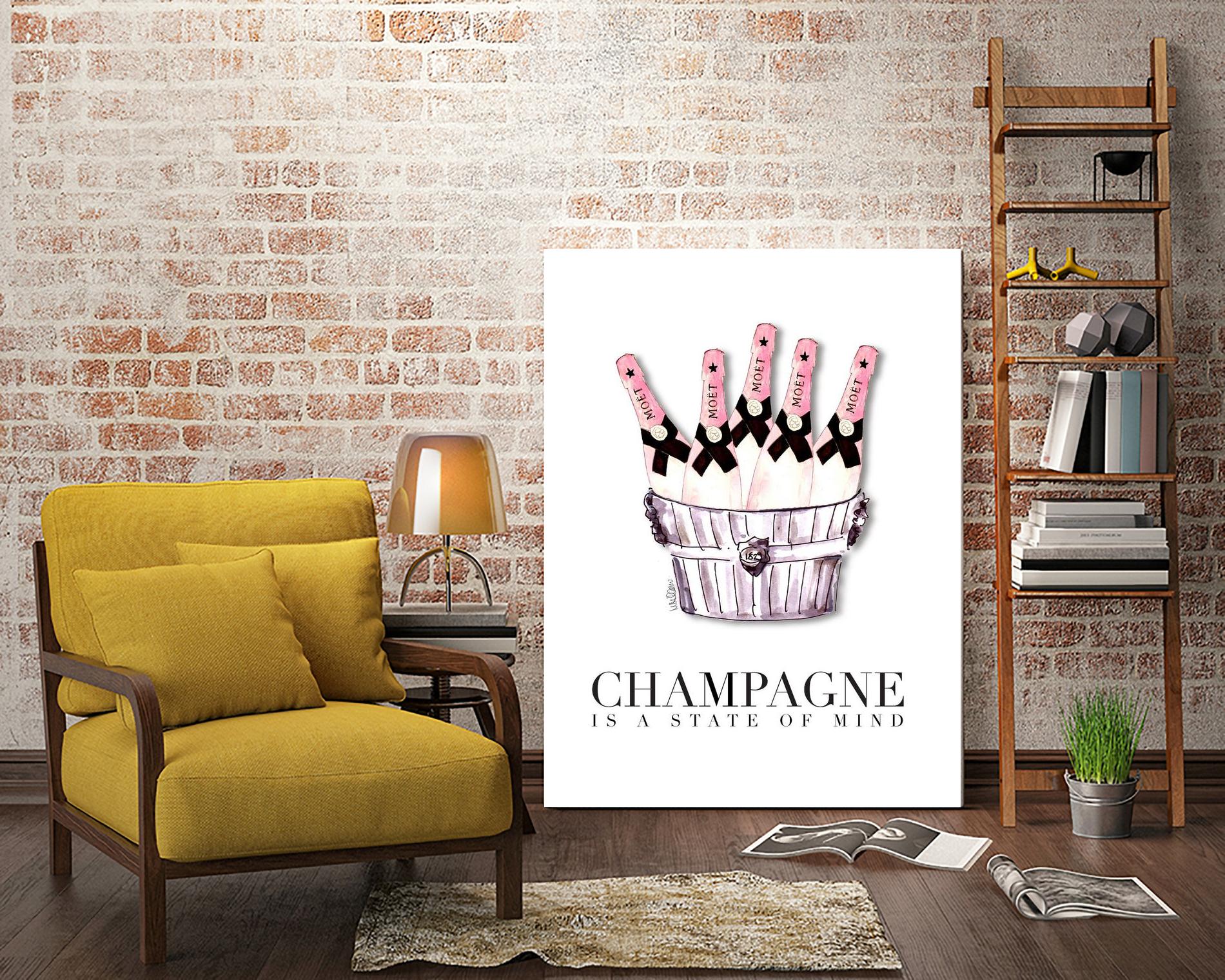Champagne is A State of Mind by Mercedes Lopez Charro on GIANT ART