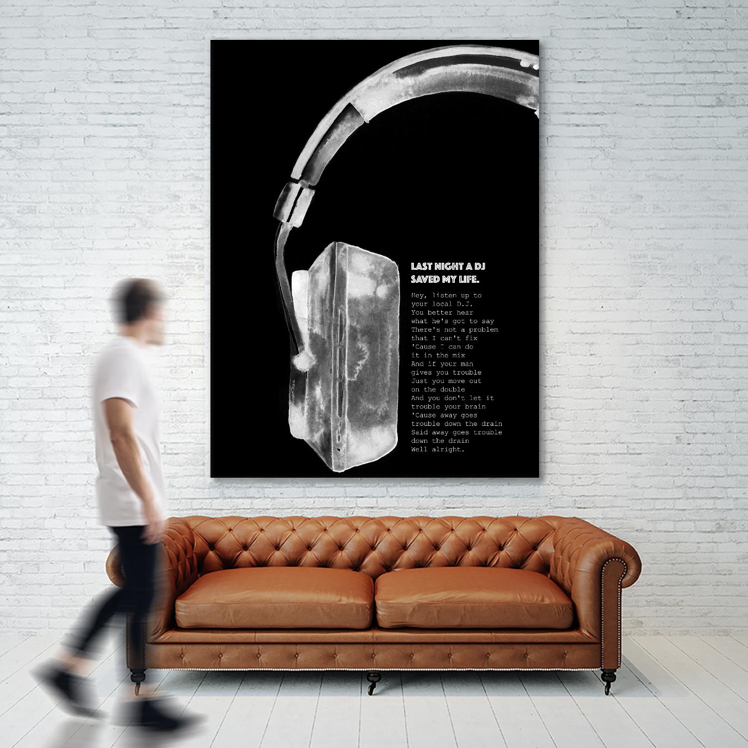 Last Night a DJ (Black) by Mercedes Lopez Charro on GIANT ART