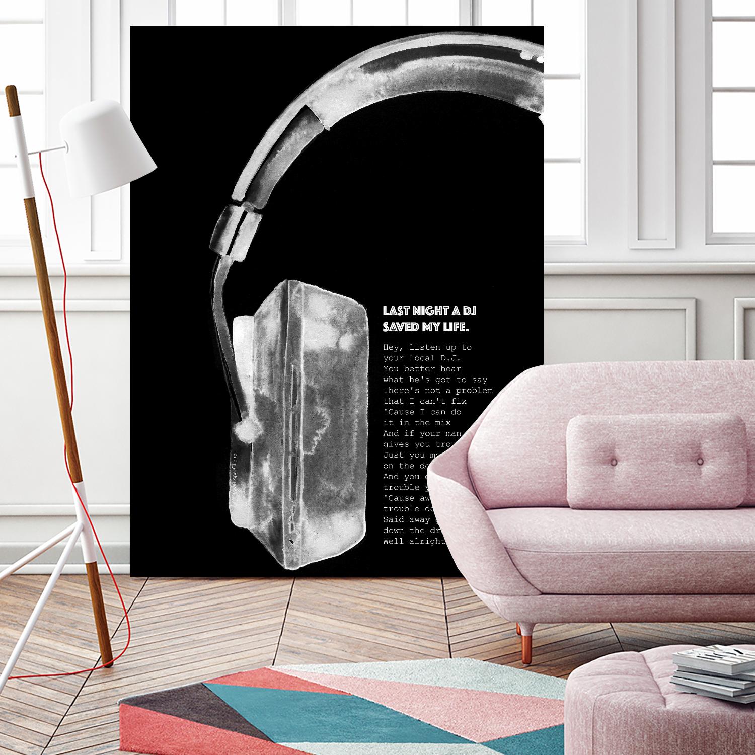 Last Night a DJ (Black) by Mercedes Lopez Charro on GIANT ART