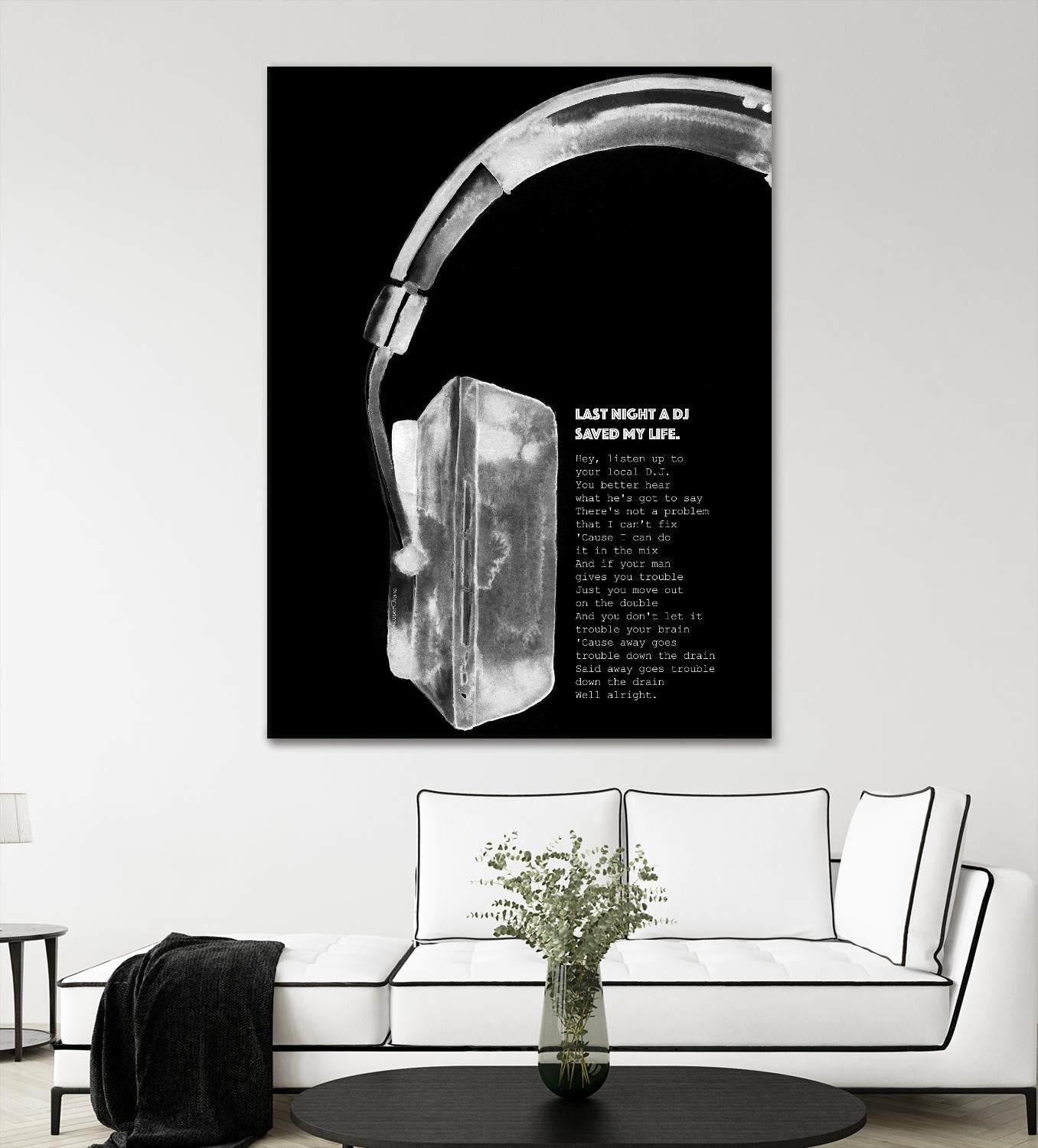 Last Night a DJ (Black) by Mercedes Lopez Charro on GIANT ART